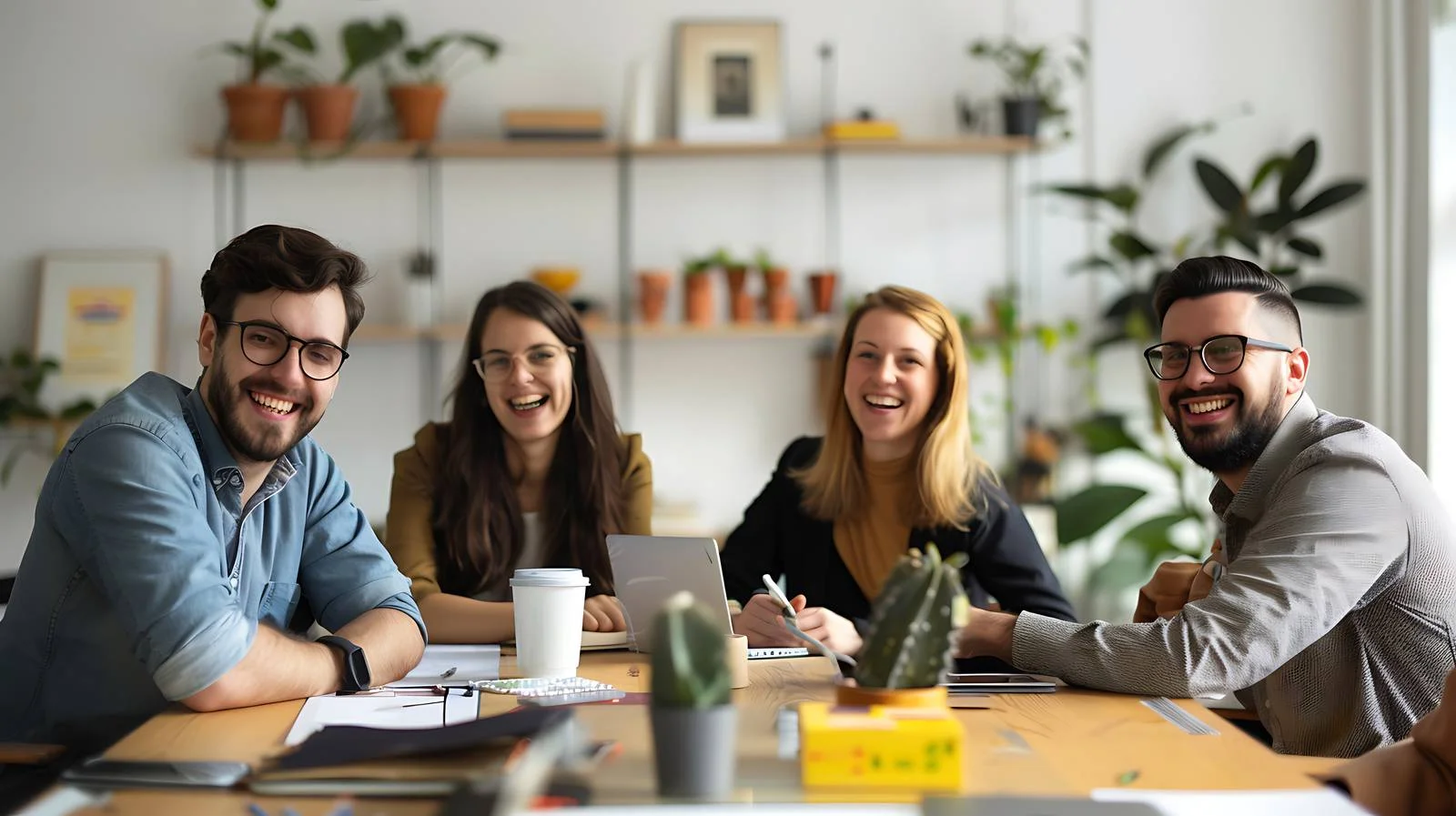 Happy Architects Meeting at Table — free download from Dotvec