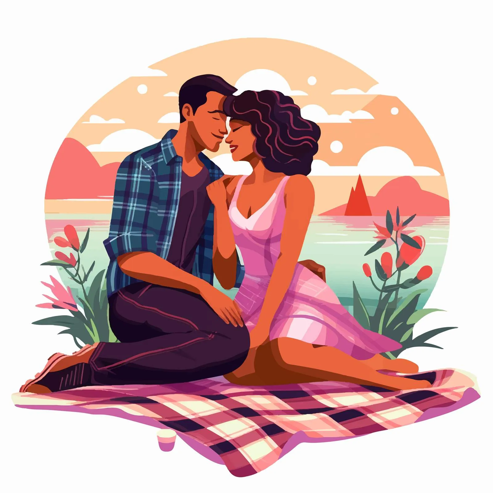 Happy Couple in Swimsuits on a Date — free download from Dotvec