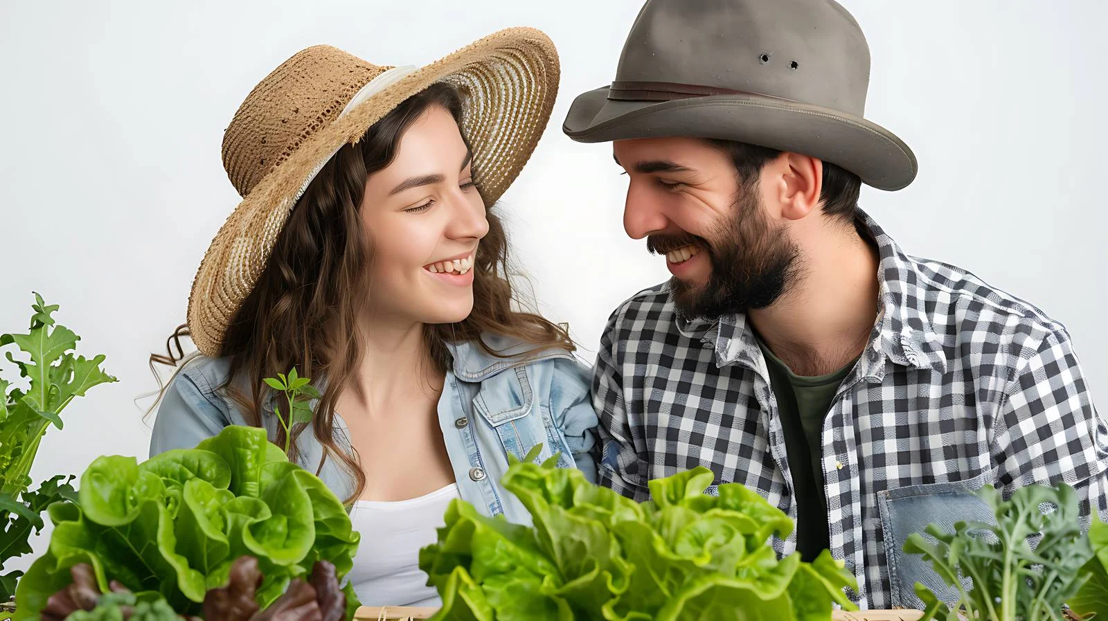 Happy Couple Planting Together Outdoors — free download from Dotvec