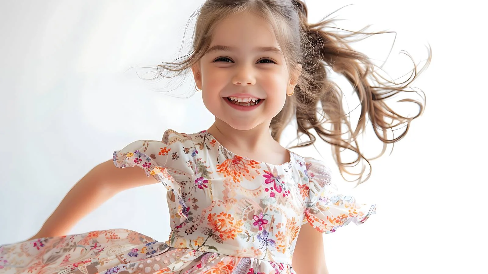 Cheerful Girl in Bright Dress Portrait — free download from Dotvec