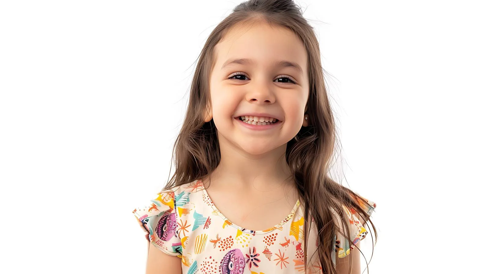 Joyful Girl in Bright Dress Portrait — free download from Dotvec