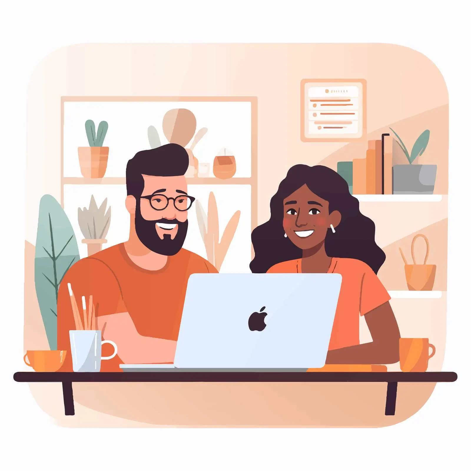 Diverse Couple Engaging in Video Conference — free download from Dotvec