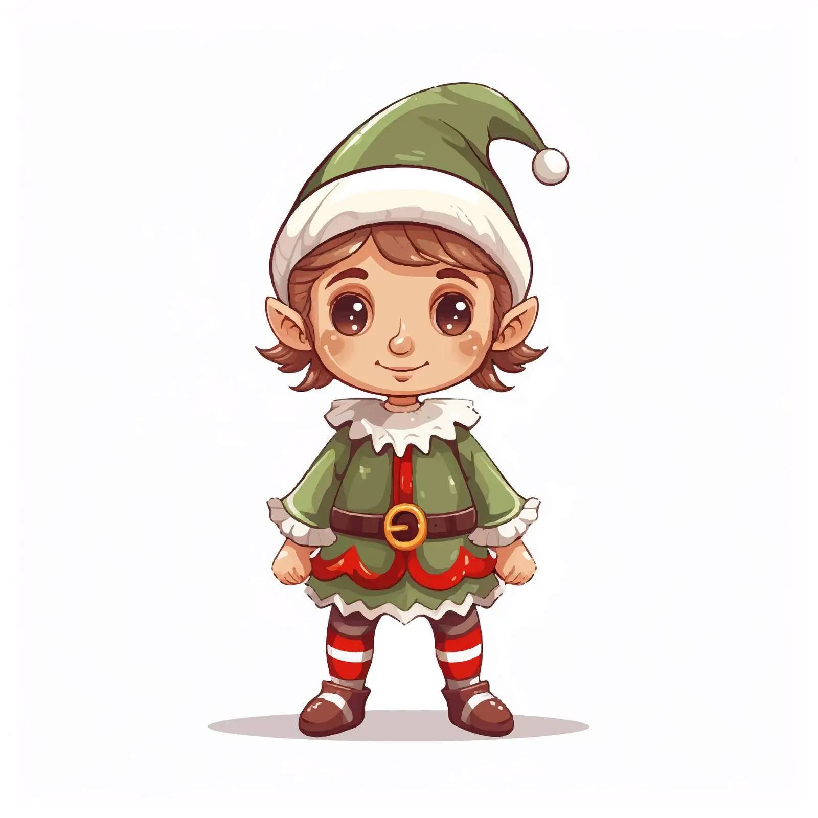 Smiling Elf in Holiday Costume Vector — free download from Dotvec
