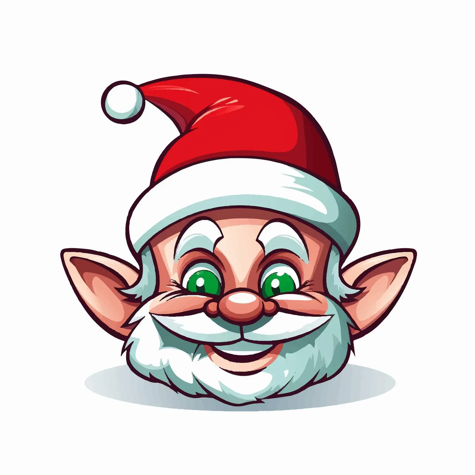 Smiling Elf Face with Santa Hat Vector — free download from Dotvec