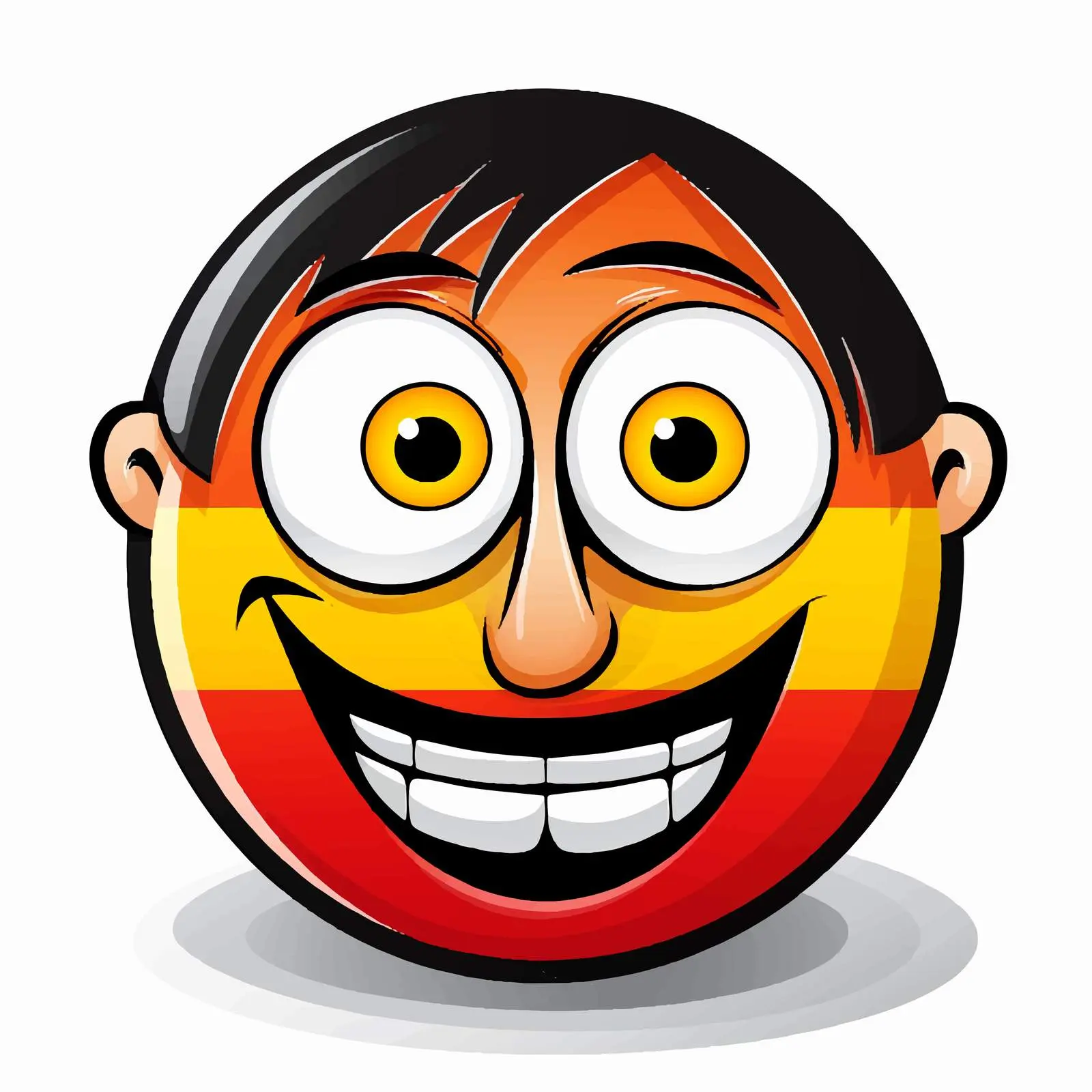 Smiling Face on German Flag Vector Illustration — free download from Dotvec
