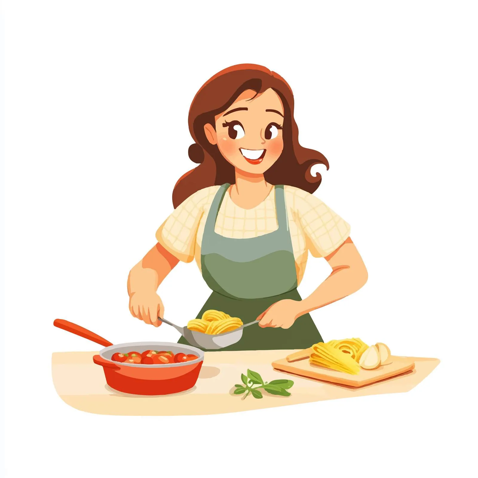 Female Chef Making Tomato Sauce for Pasta — free download from Dotvec