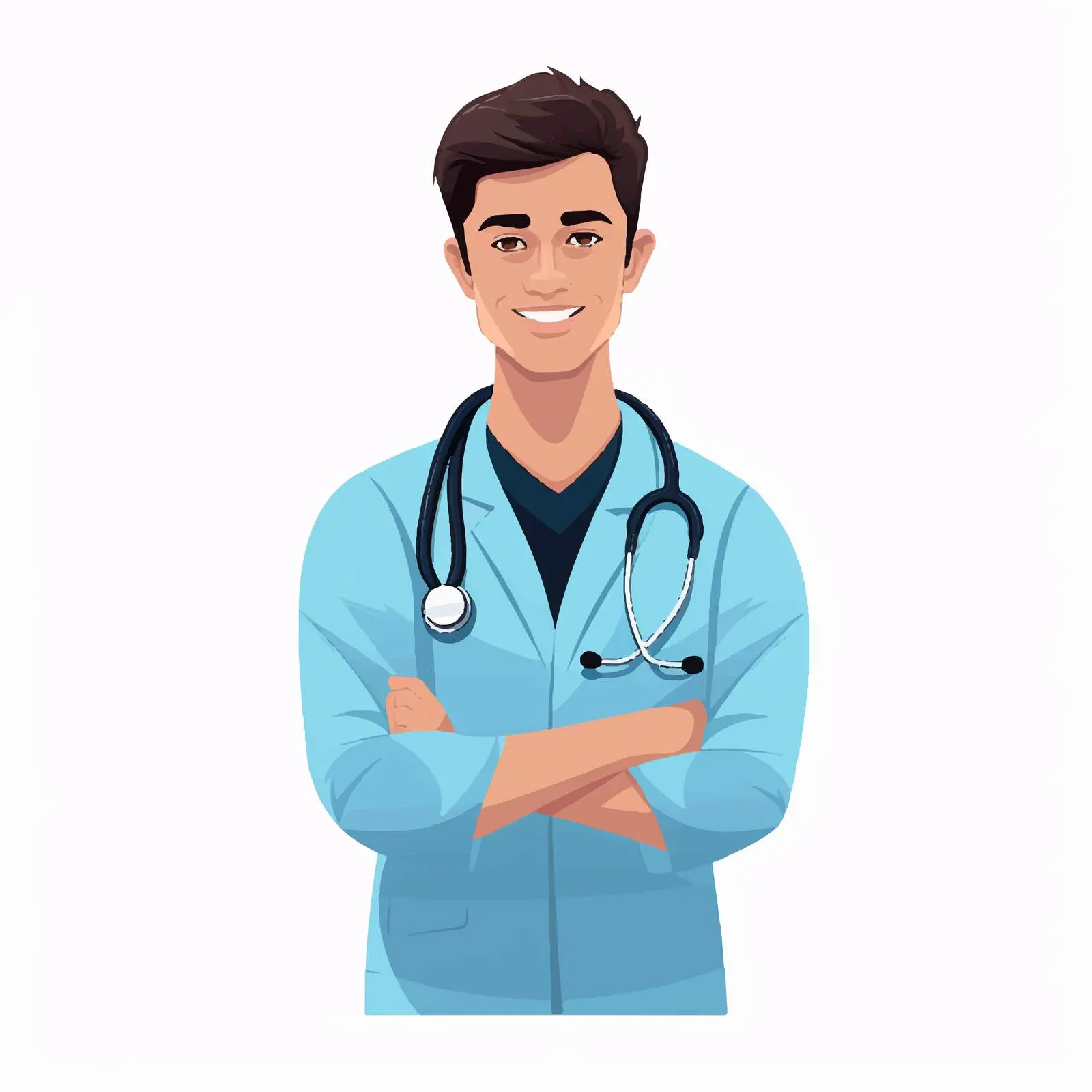 Friendly Surgeon in Medical Uniform Vector Art – free surgical team image from Dotvec