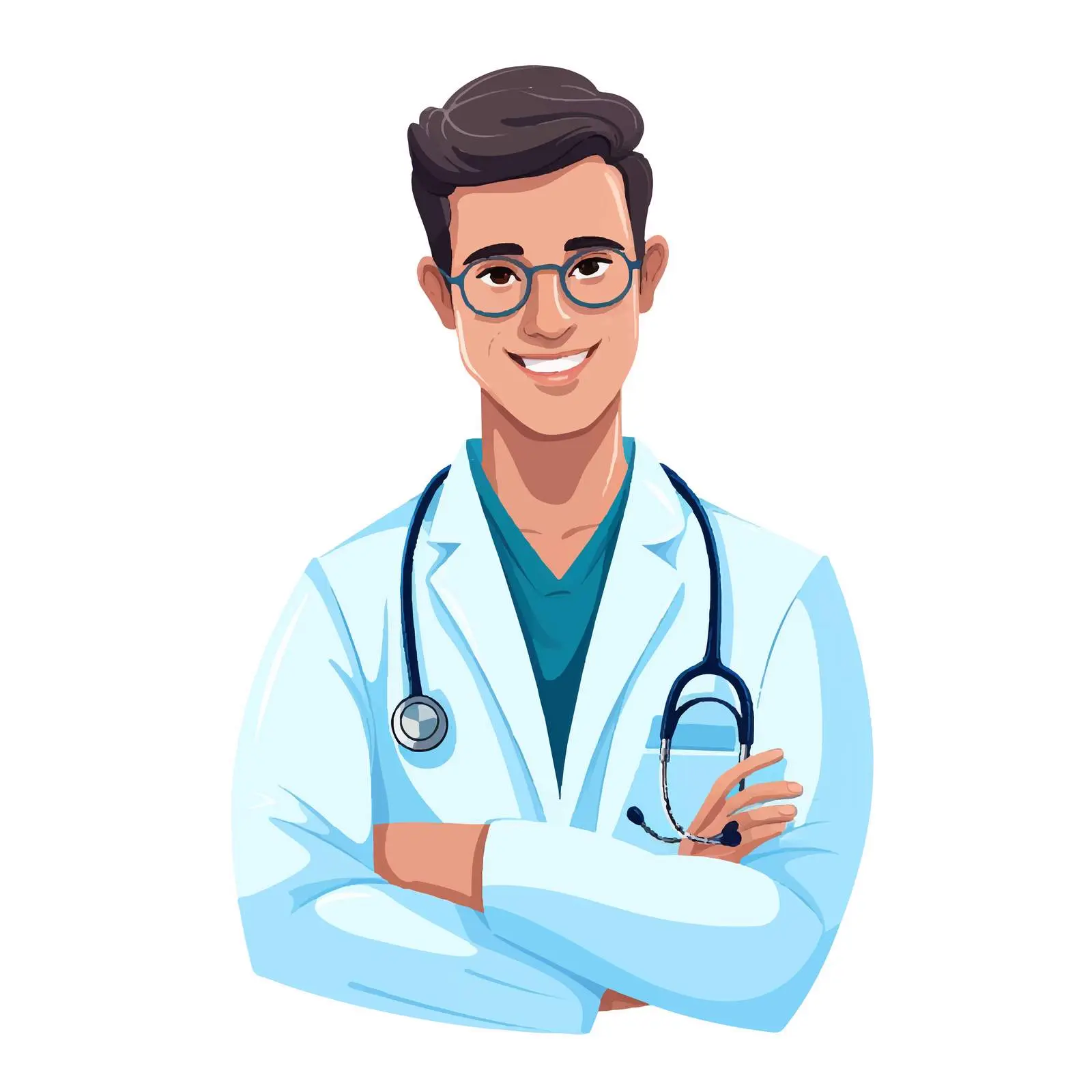 Friendly Surgeon in Medical Uniform Vector Art — free download from Dotvec