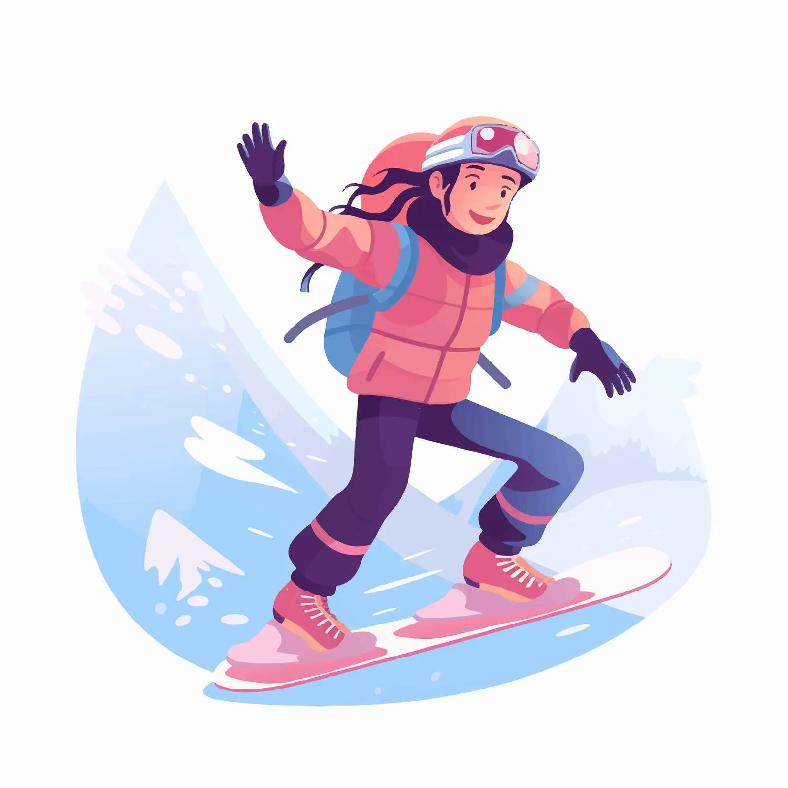 Smiling Female Snowboarder in Snowsuit – free snowboarding image from Dotvec