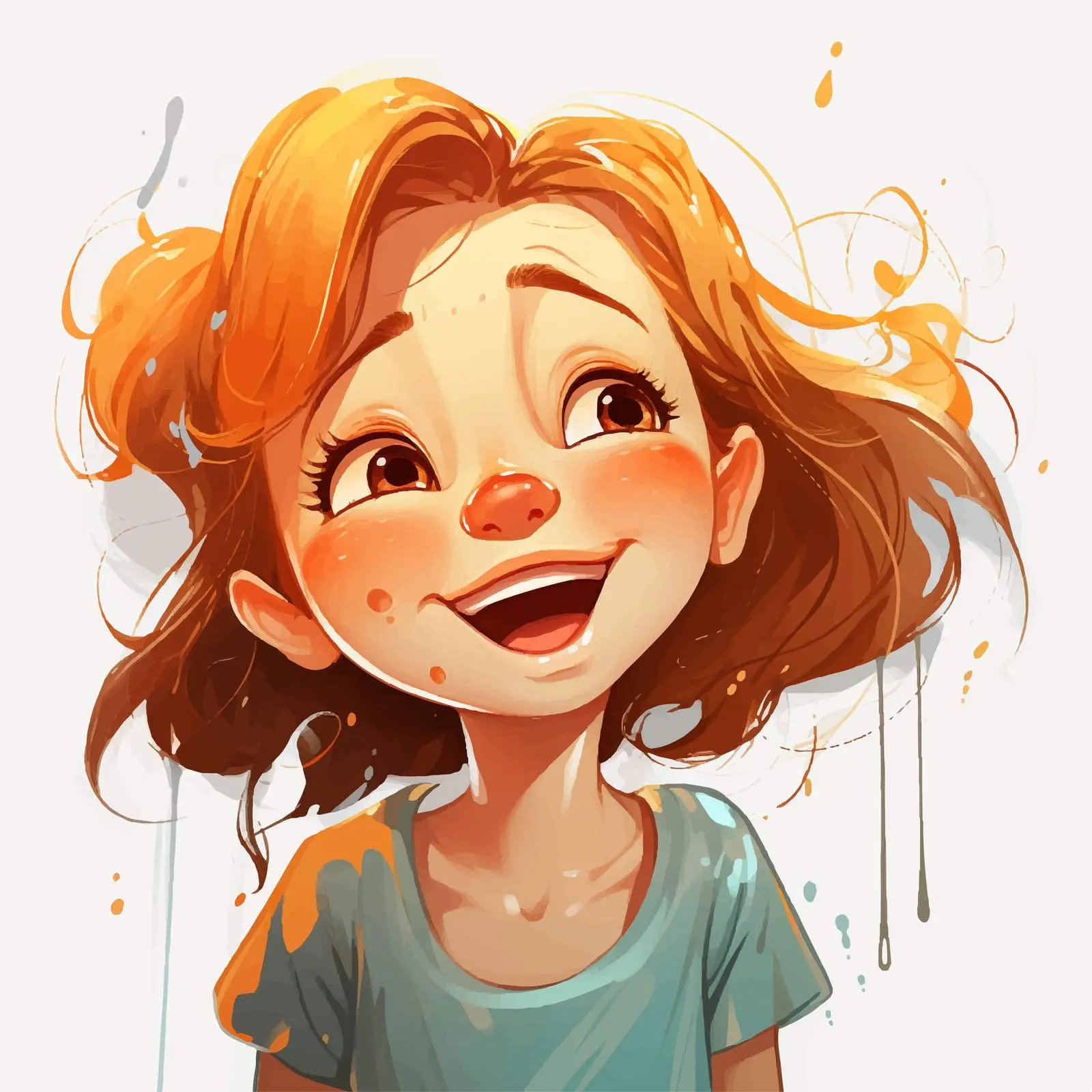 Smiling Girl with Tears of Happiness Vector Art – free tears image from Dotvec