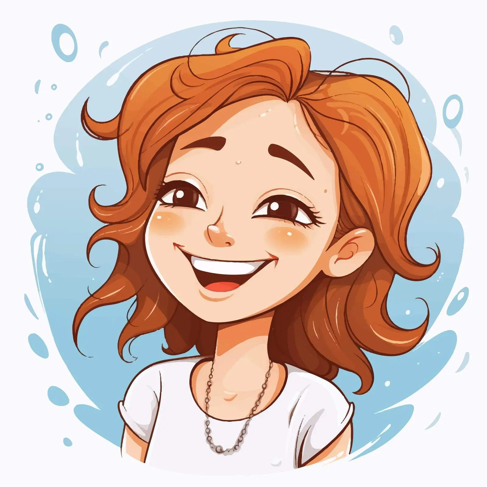 Smiling Girl with Tears of Happiness Vector – free illustration of girl image from Dotvec