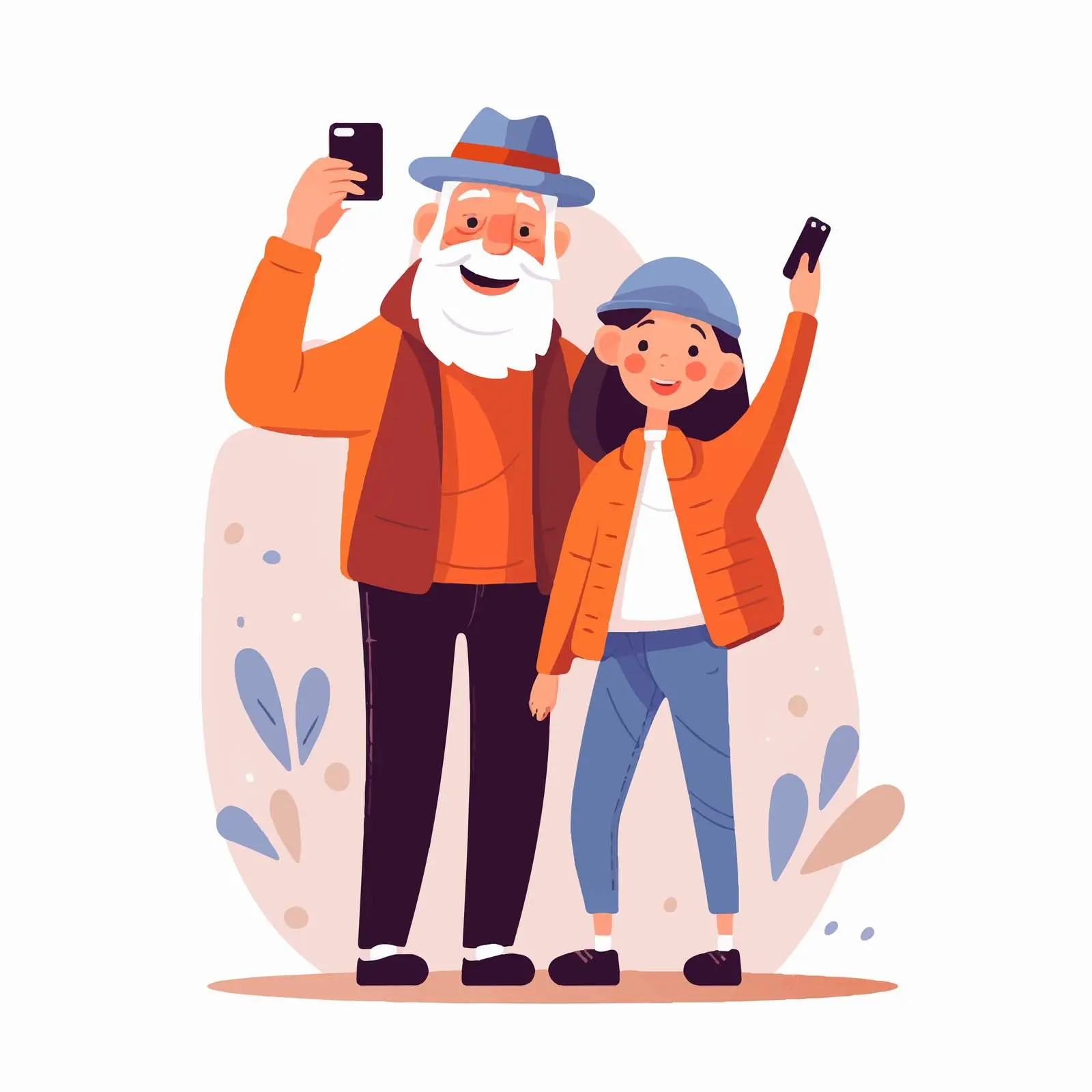 Grandfather and Granddaughter Together — free download from Dotvec