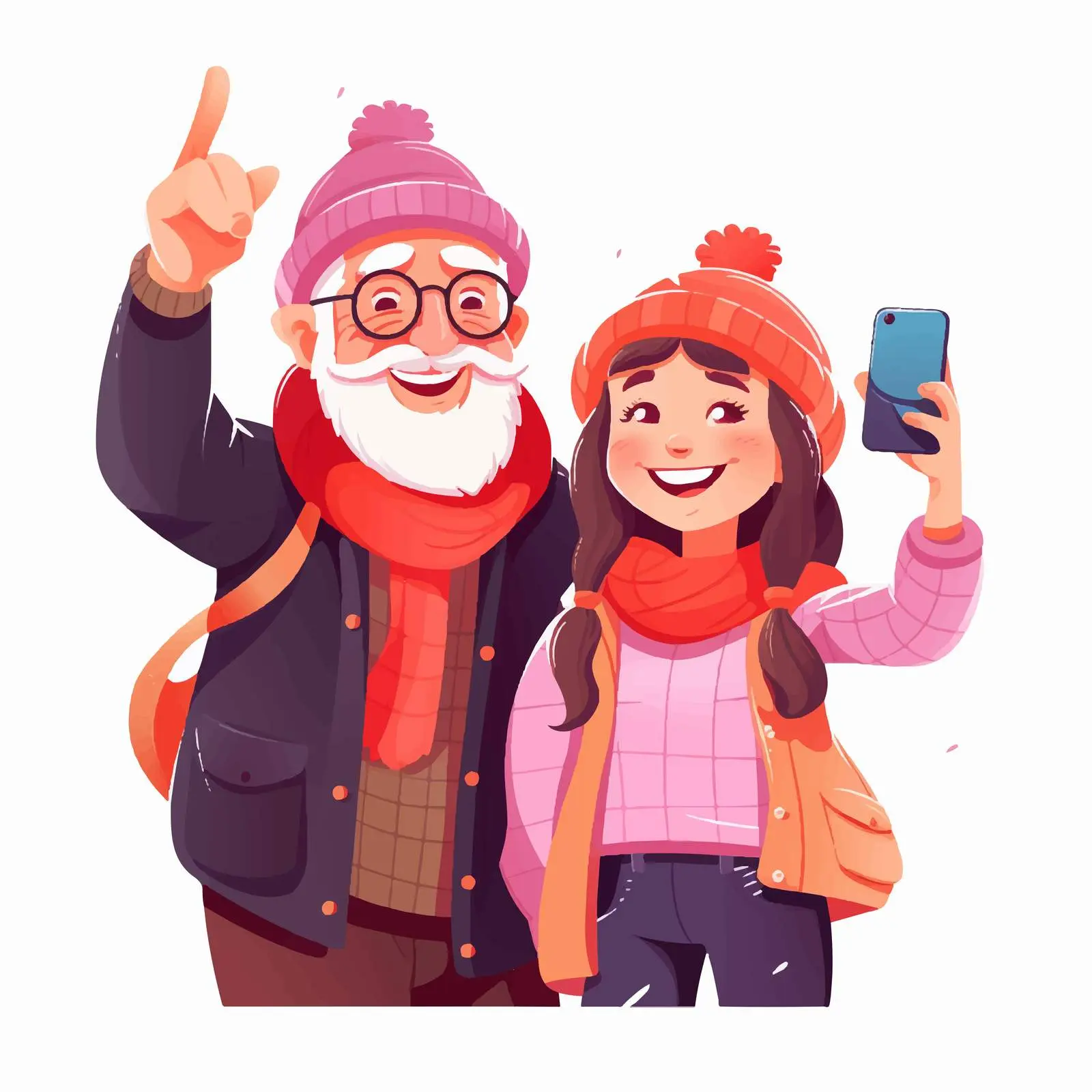 Grandfather and Granddaughter Smiling Together — free download from Dotvec