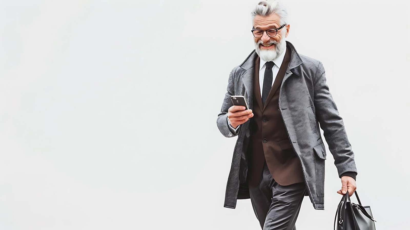 Elderly Businessman Strolling Urban Area — free download from Dotvec