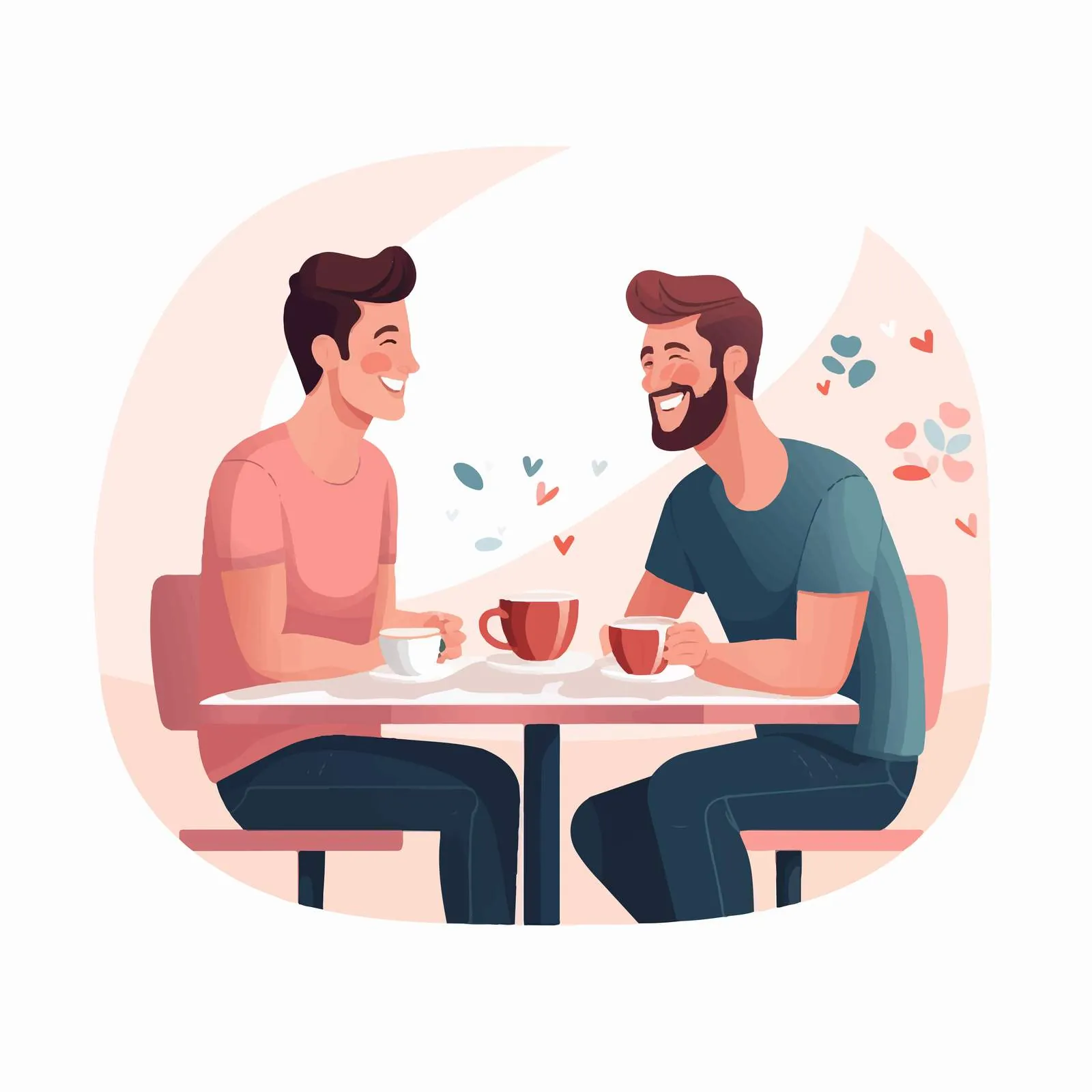 Happy Couple at Cafe Table — free download from Dotvec
