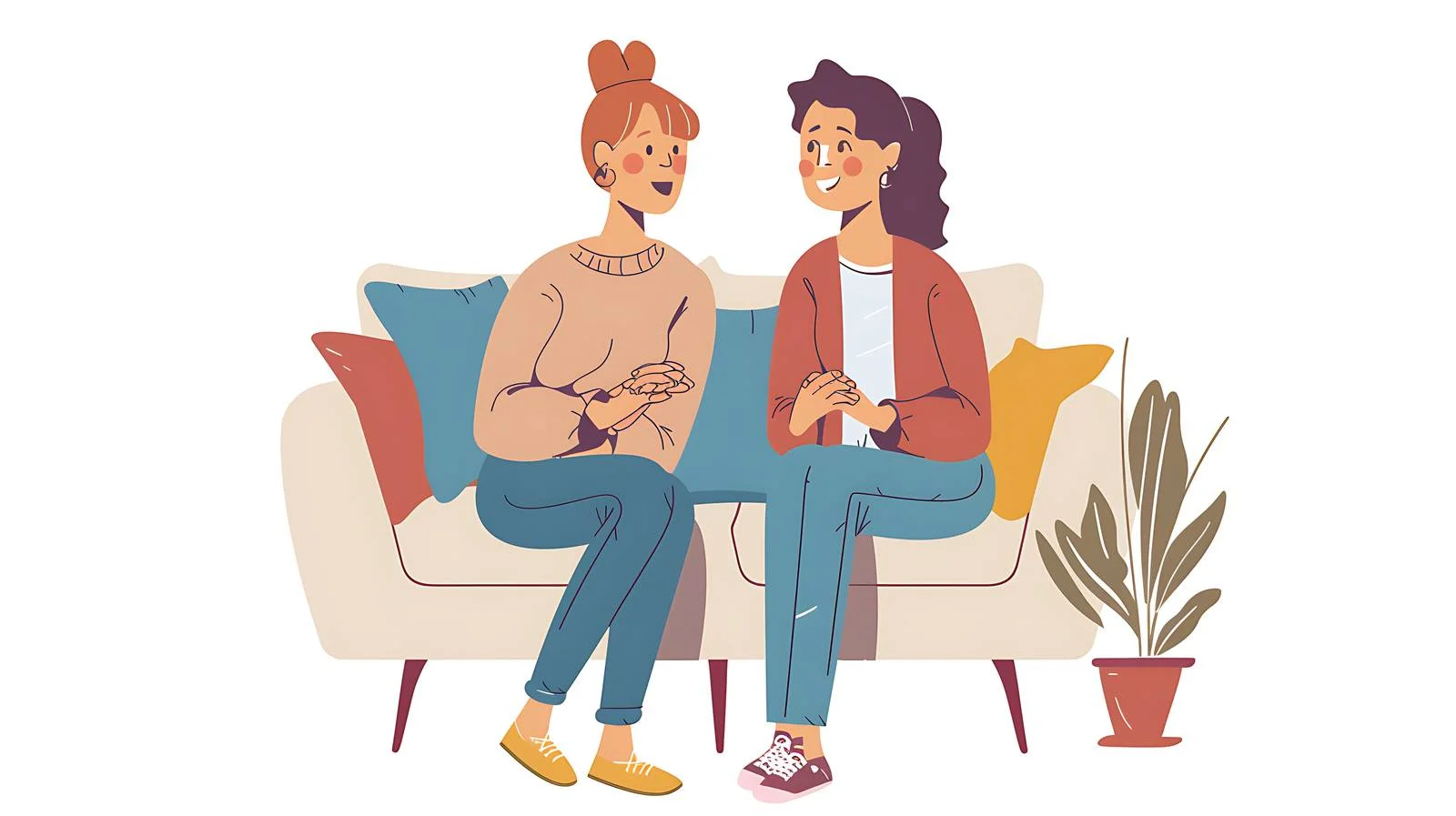 Happy Lesbian Couple Holding Hands — free download from Dotvec