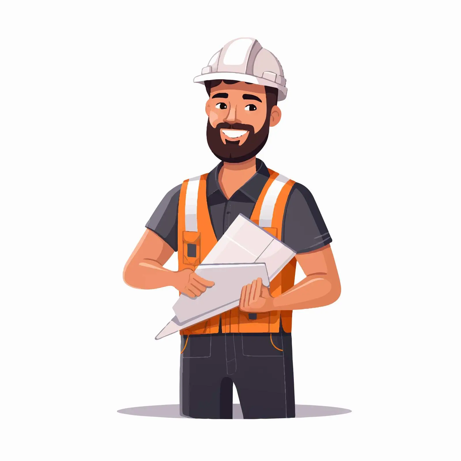 Smiling Male Construction Engineer Vector Illustration — free download from Dotvec
