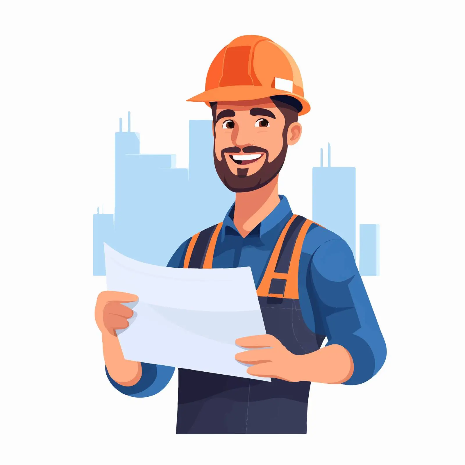 Smiling Male Construction Engineer Vector Illustration — free download from Dotvec