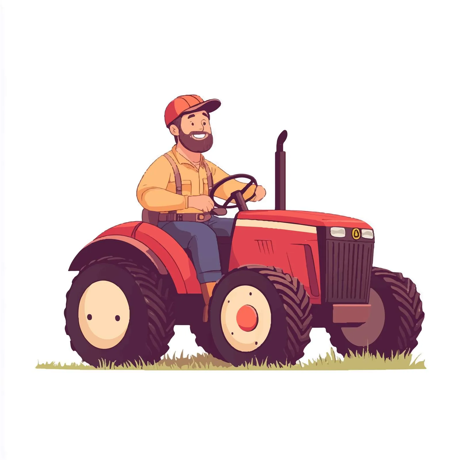Smiling Male Farmer on Tractor Vector Illustration — free download from Dotvec