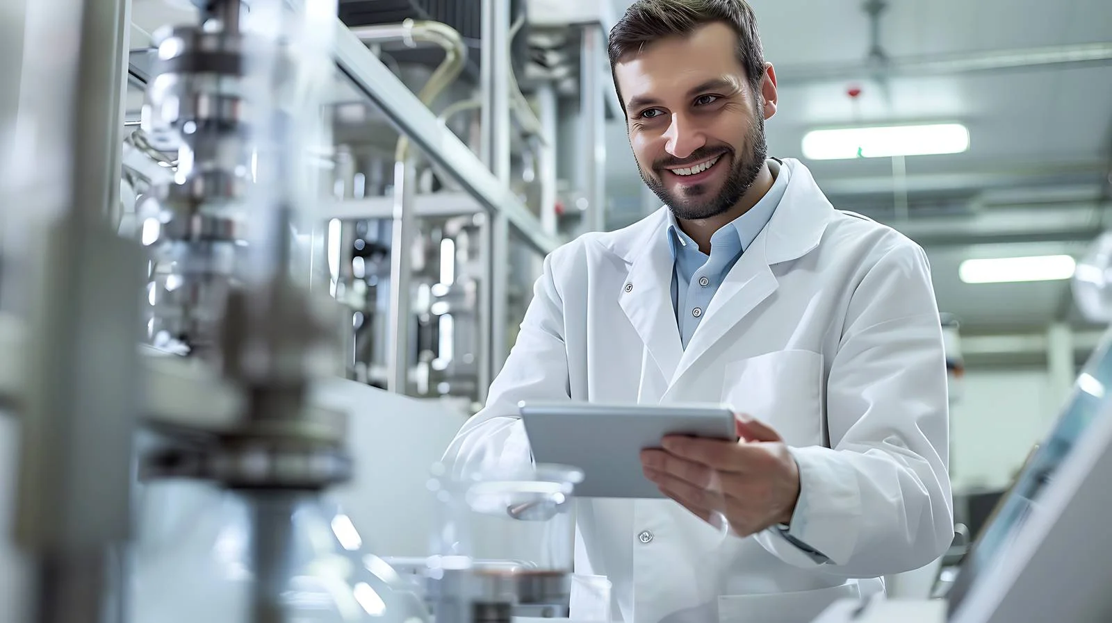 Scientist with Digital Tablet Examining — free download from Dotvec