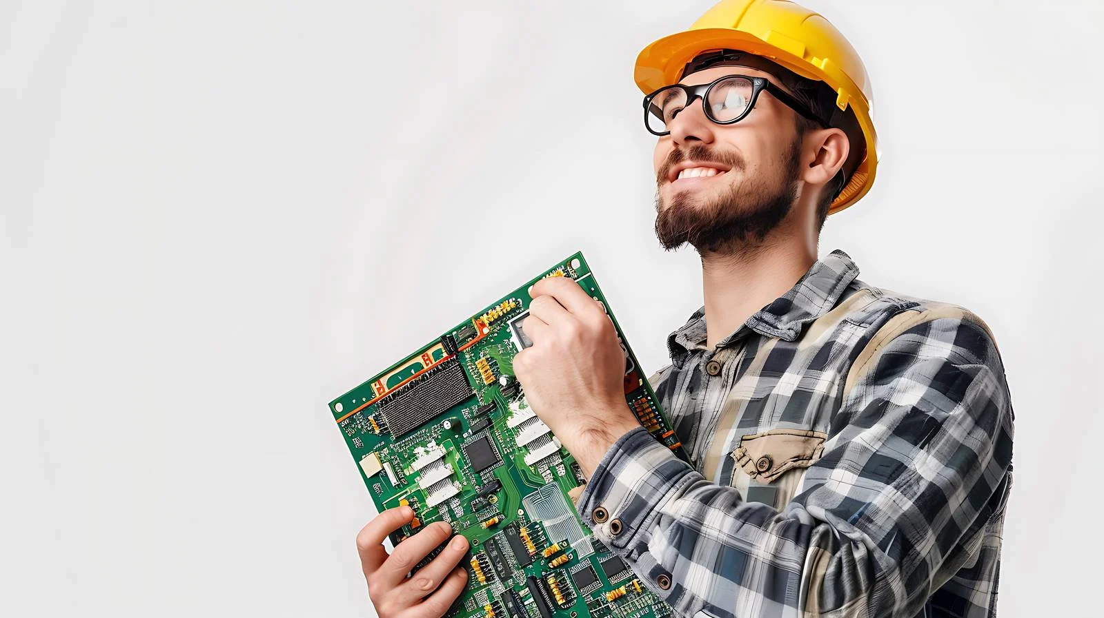 Proficient Technician with Circuit Board — free download from Dotvec
