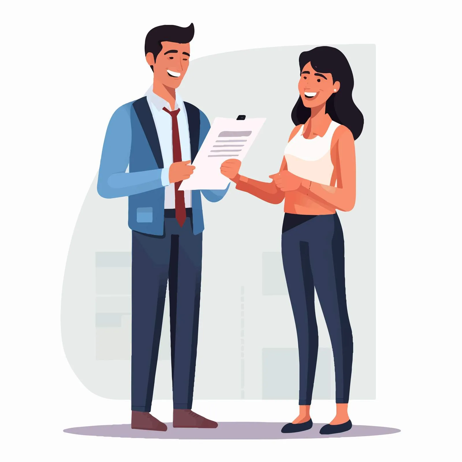 Office Workers Collaborating with Notepad — free download from Dotvec