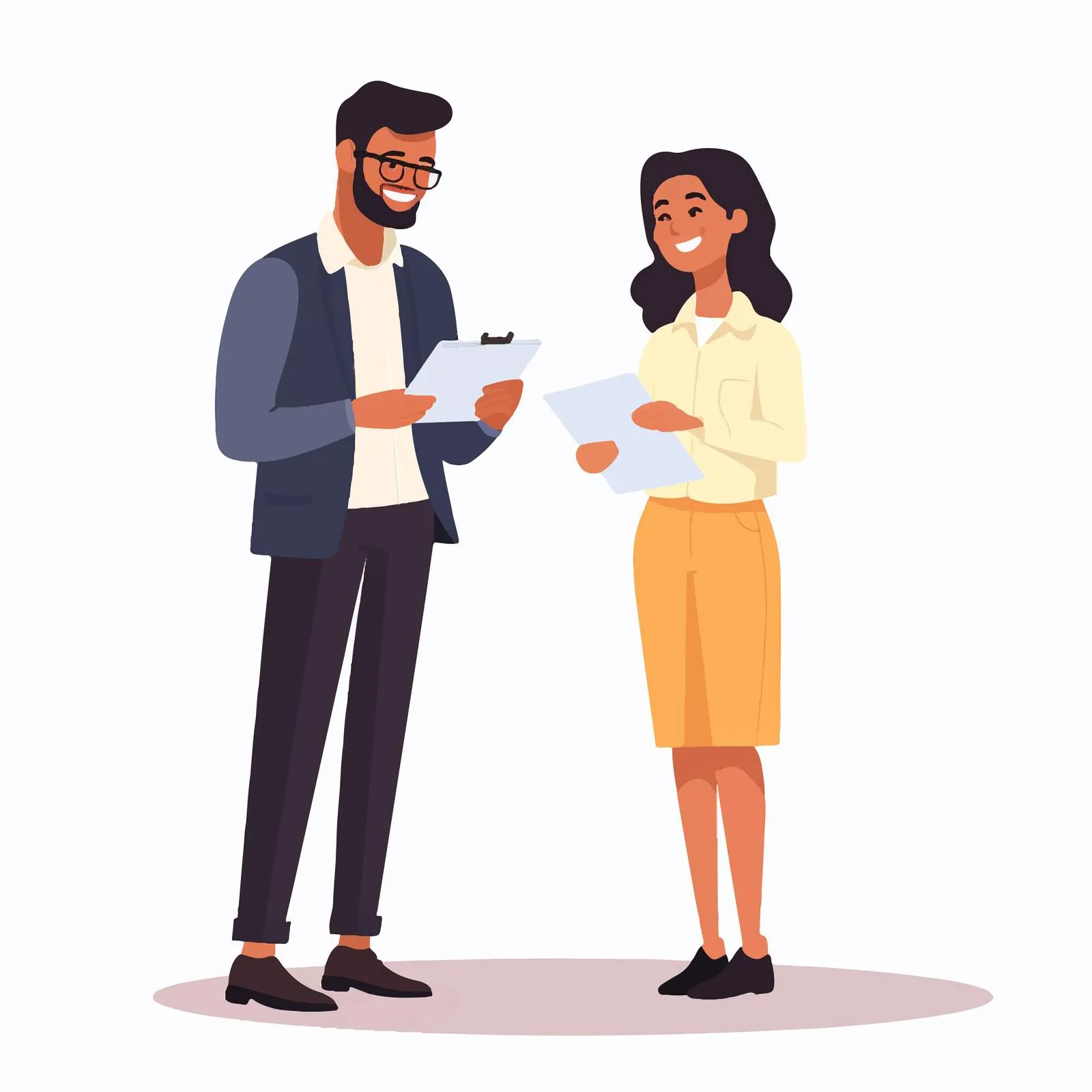 Office Workers Collaboration with Notepad Exchange — free download from Dotvec