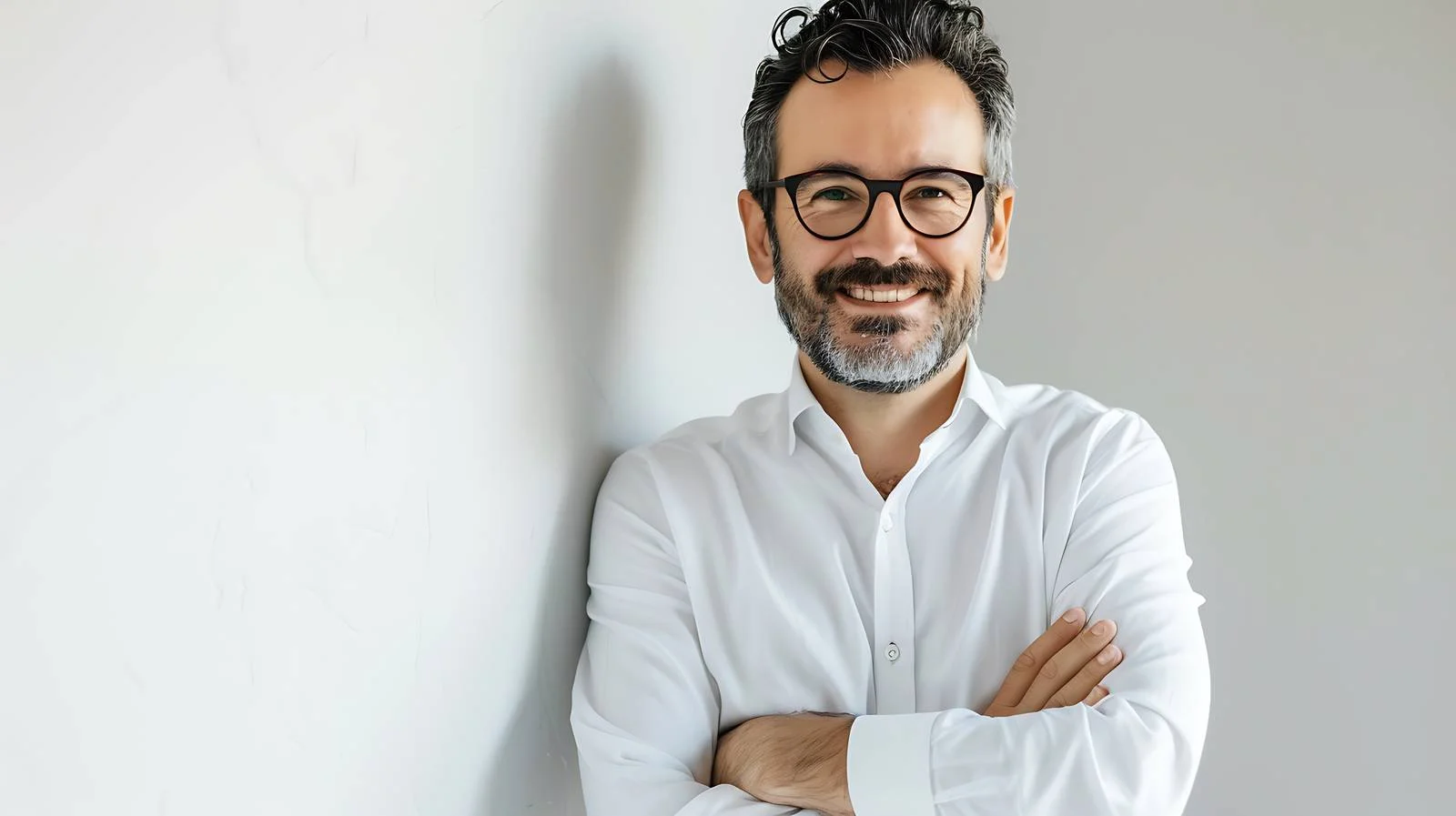 Professional Office Scene with Smiling Man — free download from Dotvec