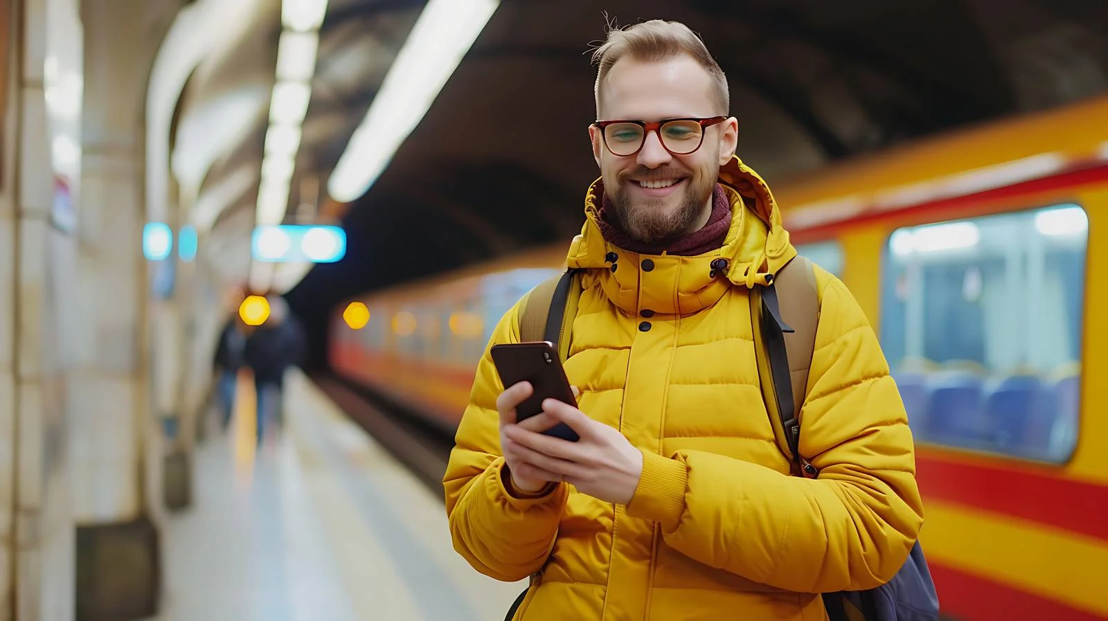 Urban Commuter Smartphone Usage in Subway — free download from Dotvec