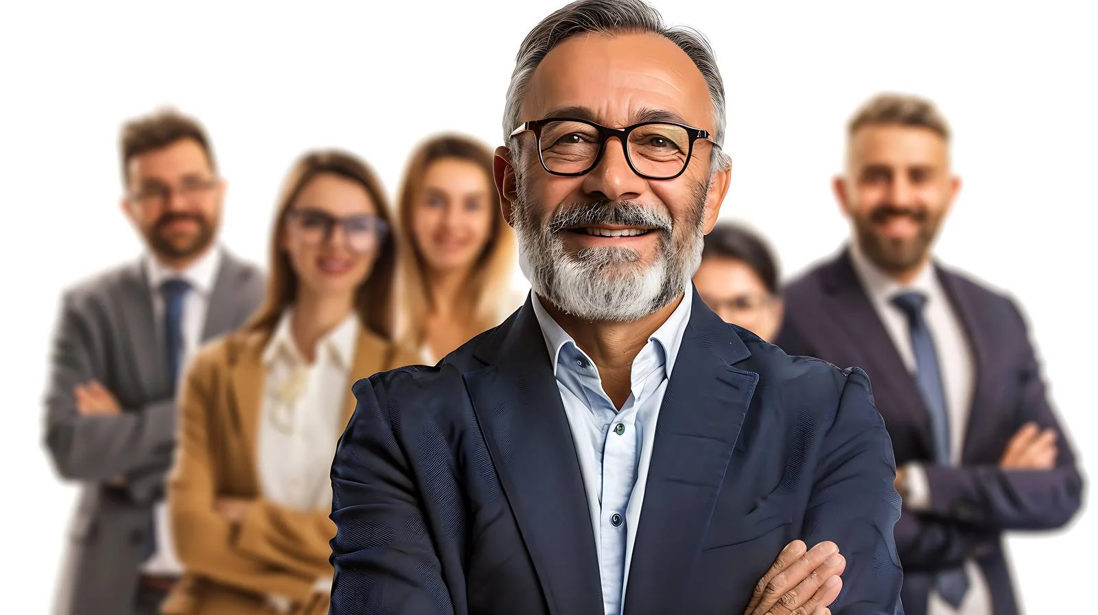 Professional Office Team Smiling Together — free download from Dotvec