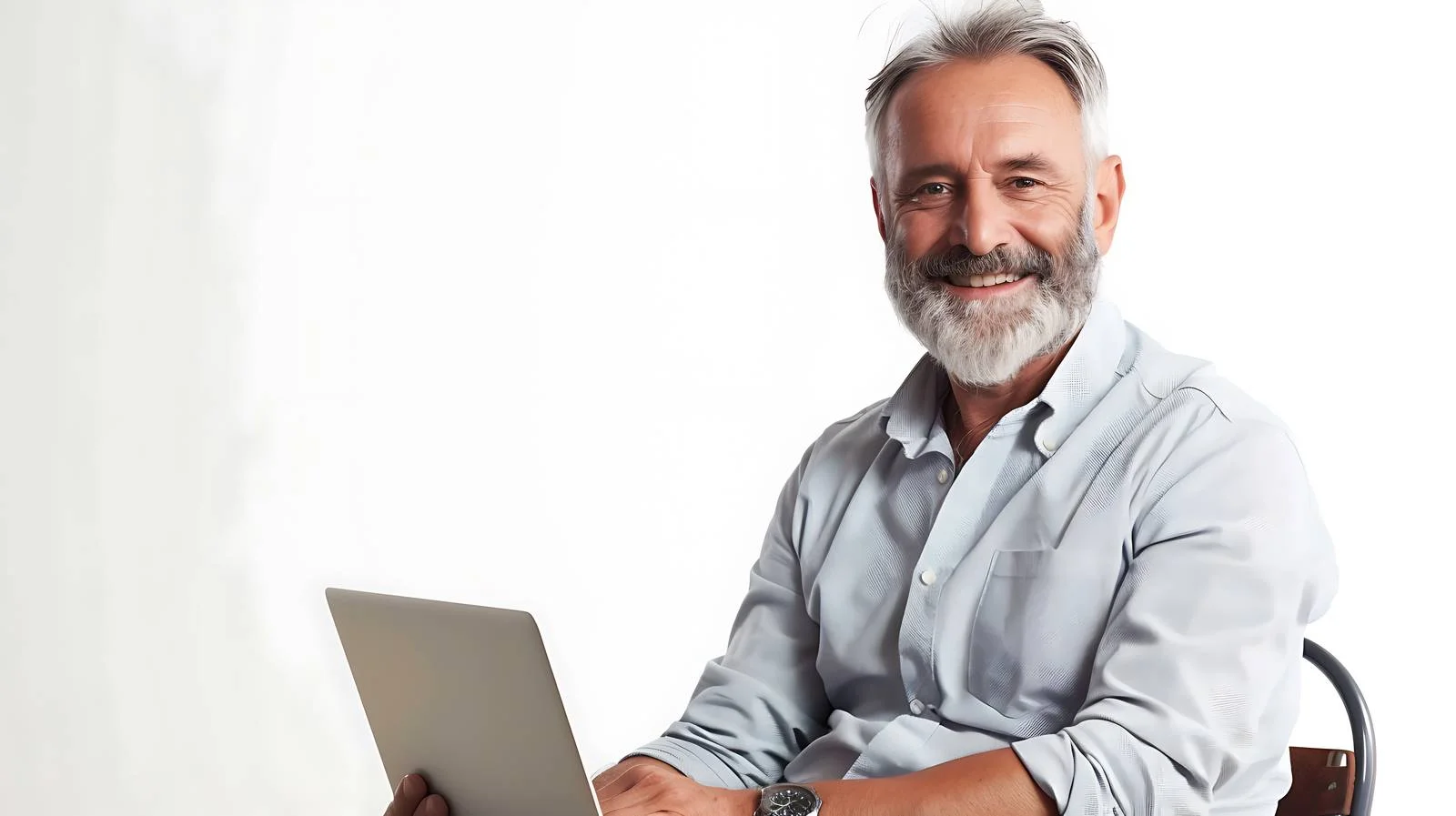 Businessman Using Laptop in Empty Office — free download from Dotvec