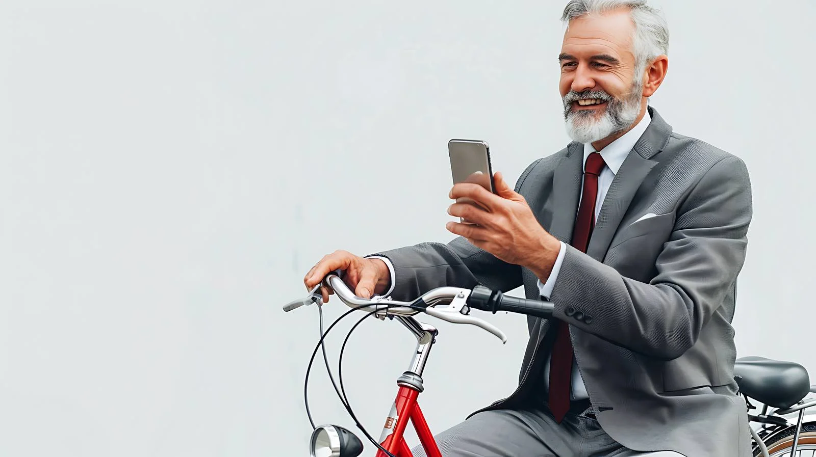 Professional Businessman Using Cellphone With Bicycle — free download from Dotvec