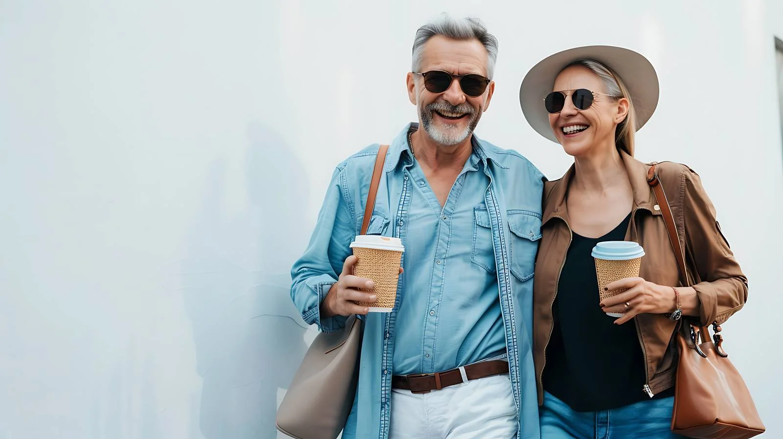 Sustainable Couple Walking with Bamboo Cups — free download from Dotvec