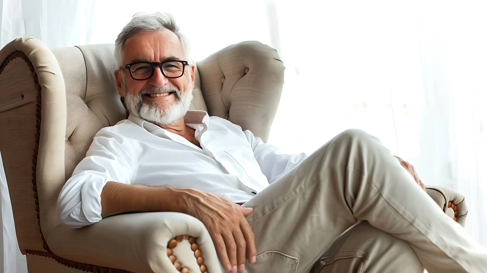 Serene Man by Window — free download from Dotvec