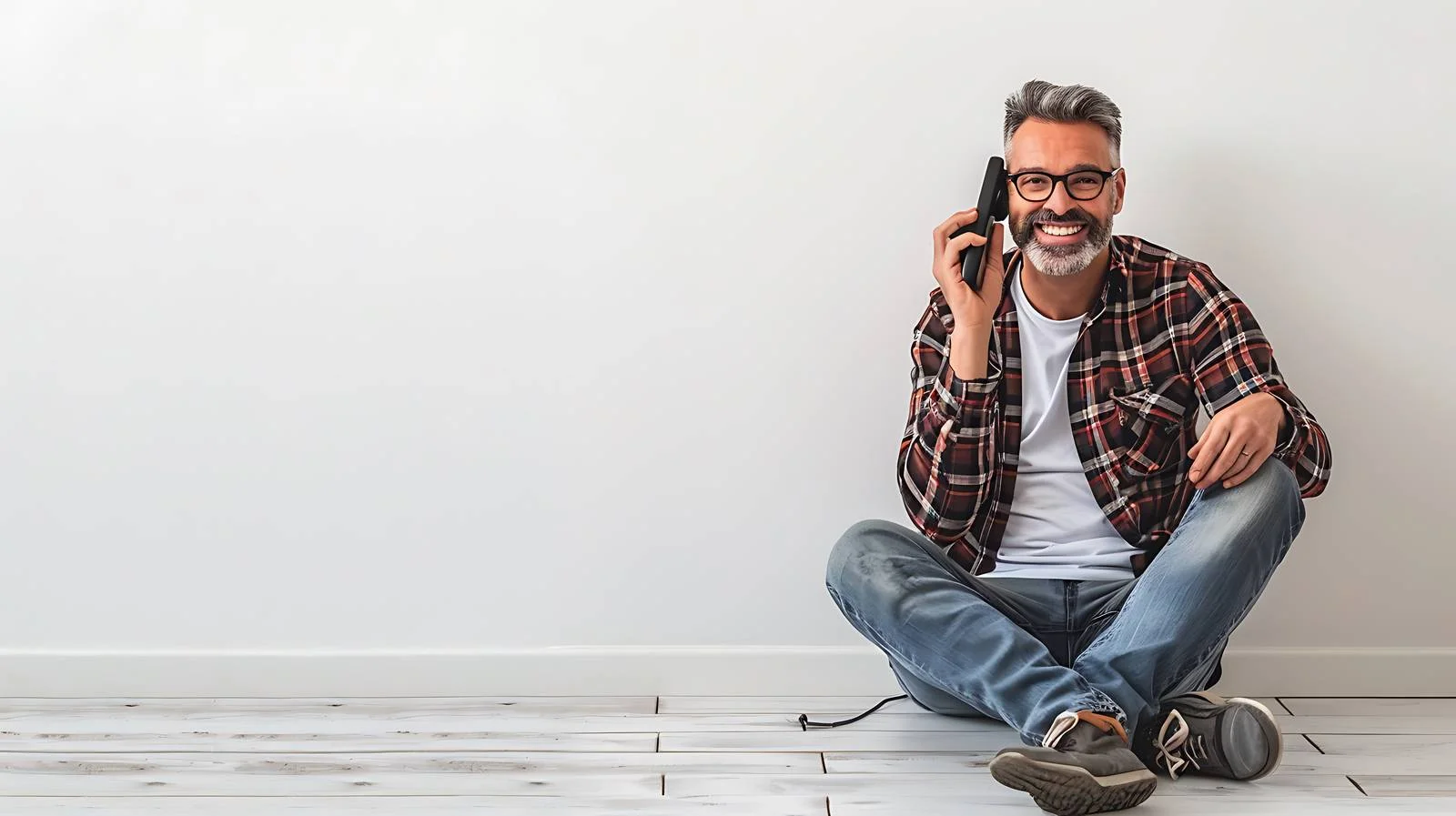 Happy Senior Man Chatting at Home — free download from Dotvec