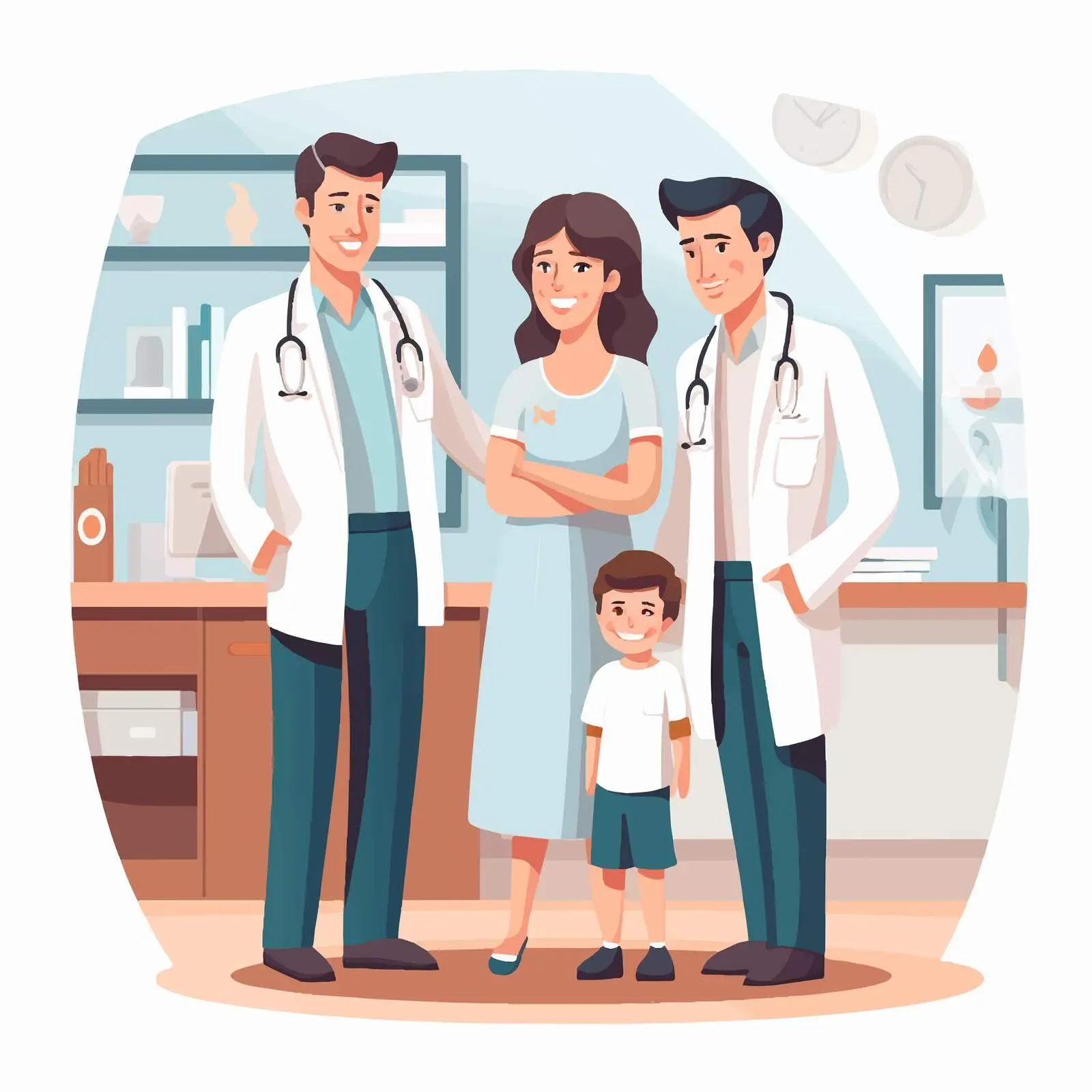 Happy Family at Physician's Office — free download from Dotvec