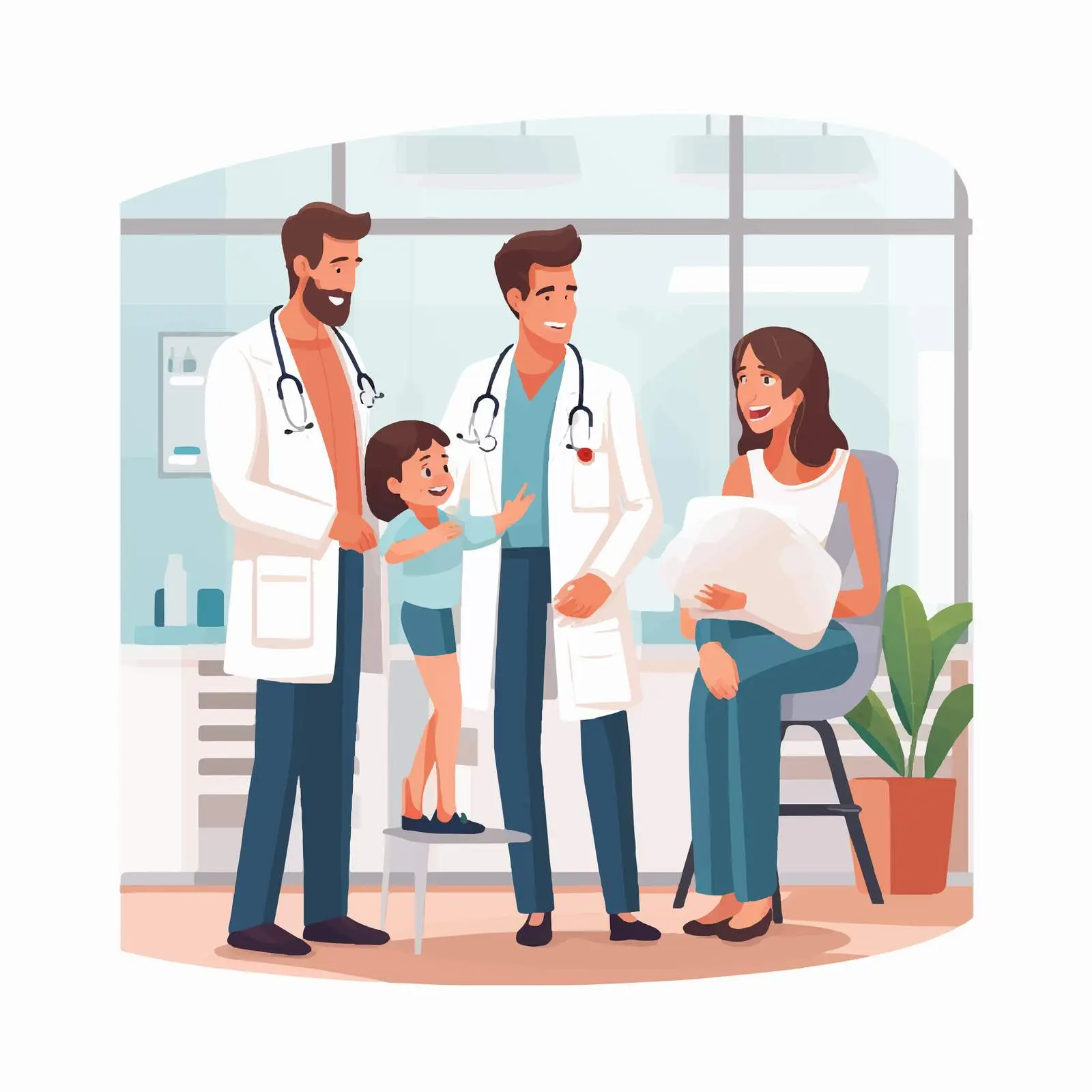 Family Visit to Physician's Office — free download from Dotvec