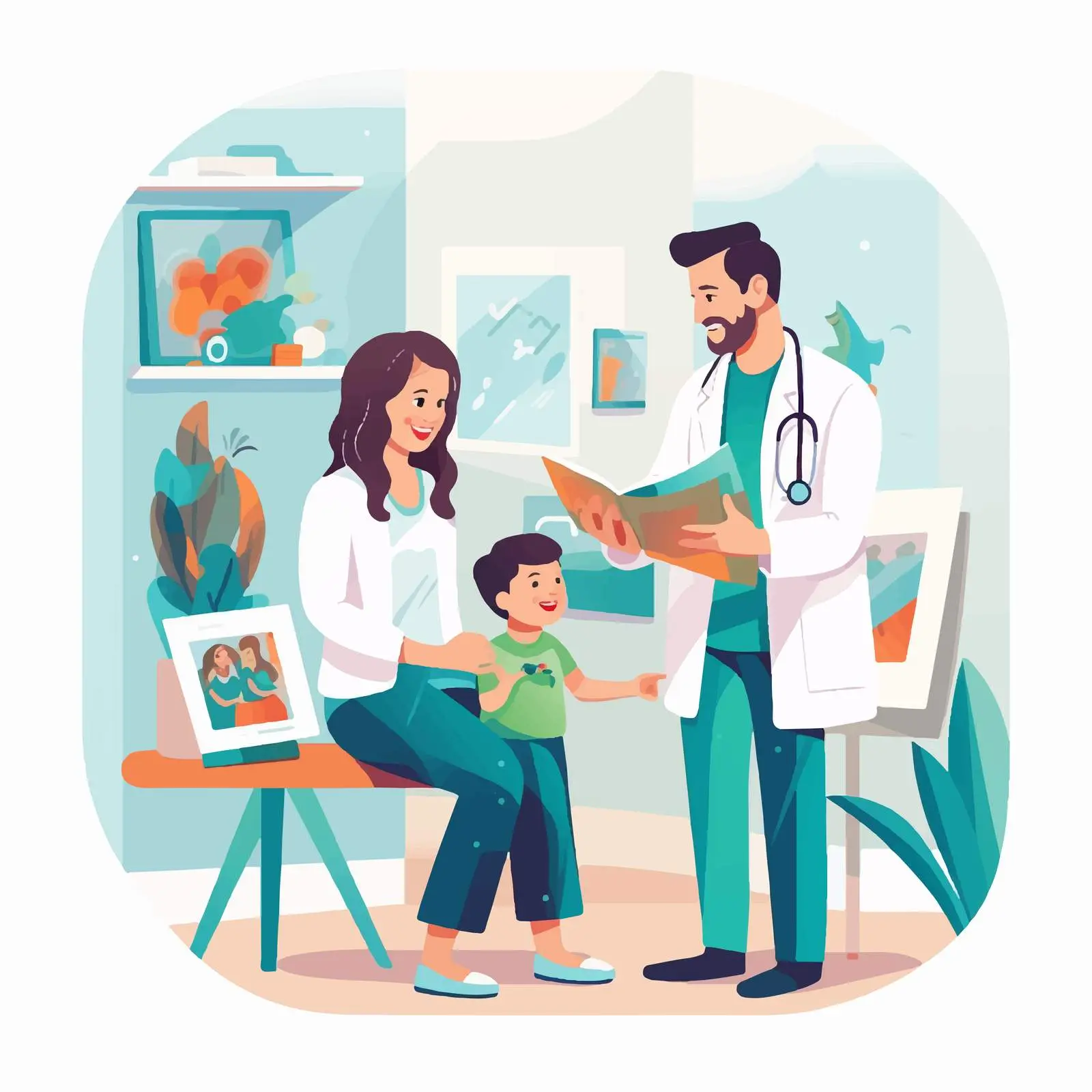 Family Visit to Physician's Office — free download from Dotvec