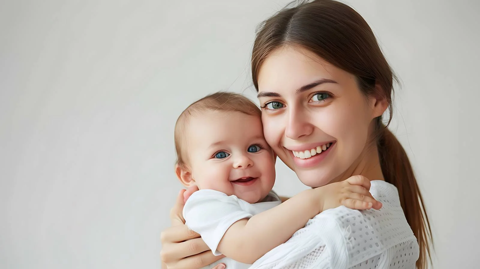 Happy Mother and Baby - White Background — free download from Dotvec