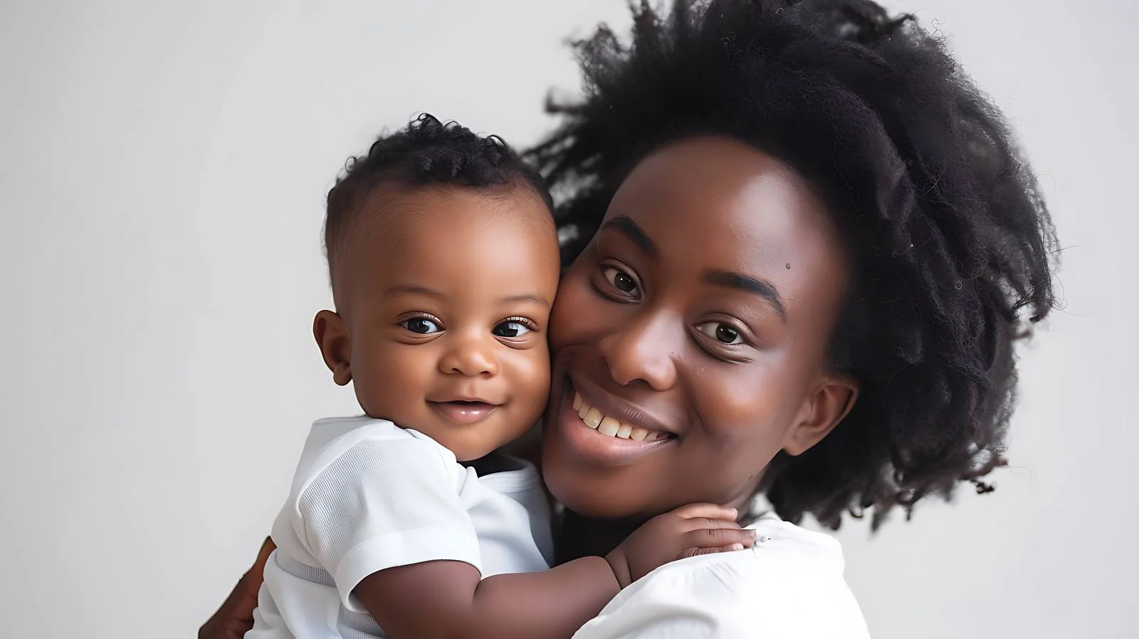 Joyful Mother and Baby on White Background — free download from Dotvec