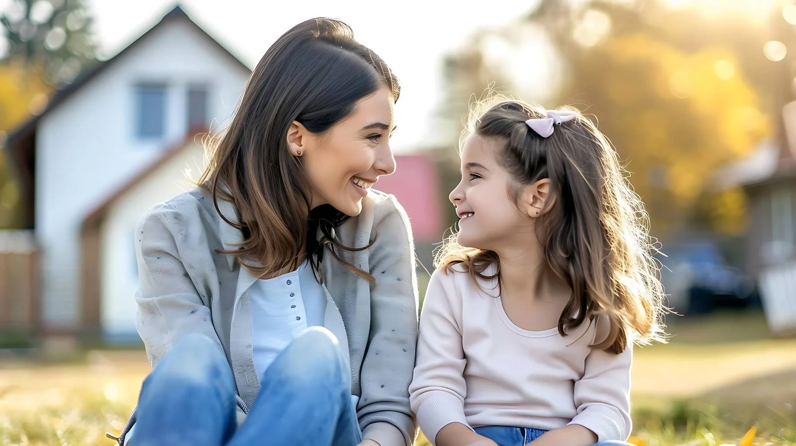 Joyful mother chatting with daughter indoors — free download from Dotvec