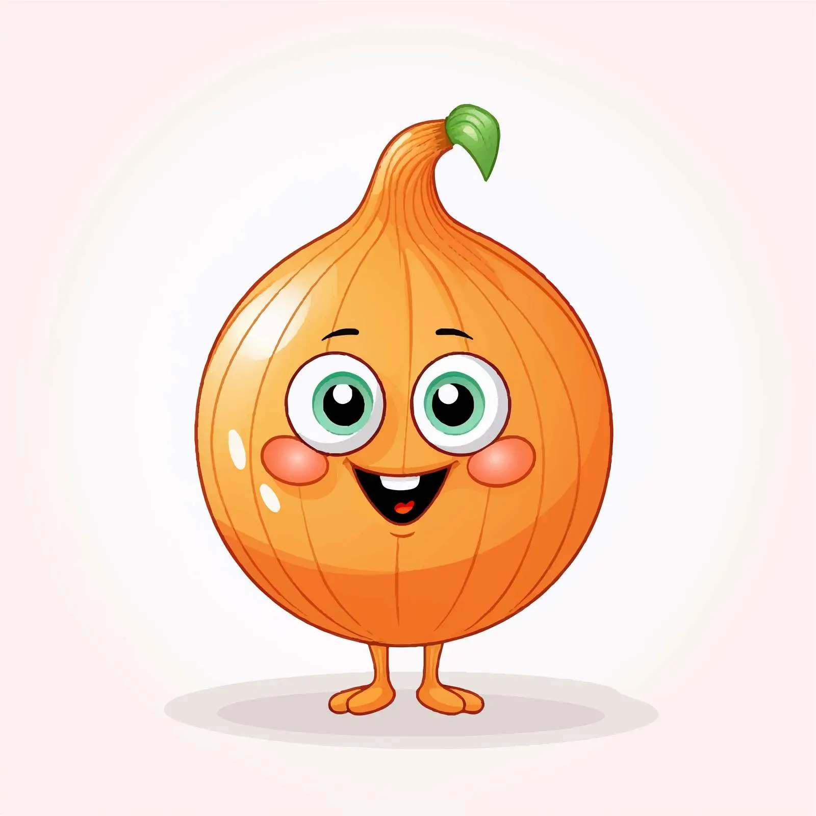 Cartoon Smiling Onion with Big Eyes and Mouth — free download from Dotvec