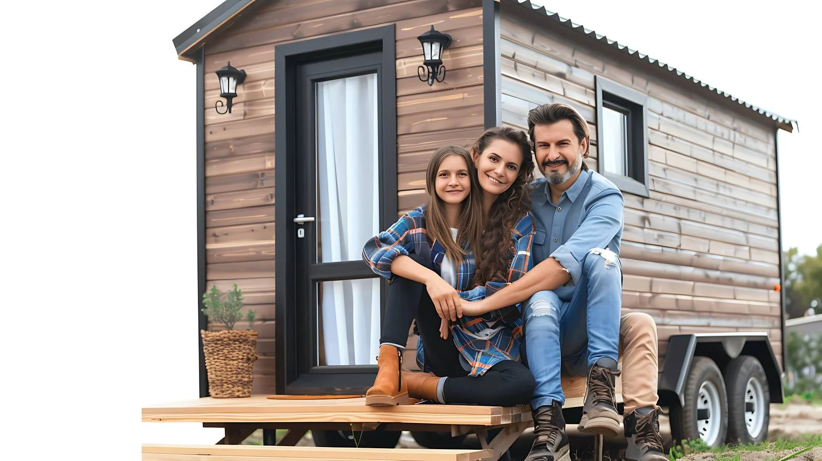 Happy Family Sitting Outside Together — free download from Dotvec