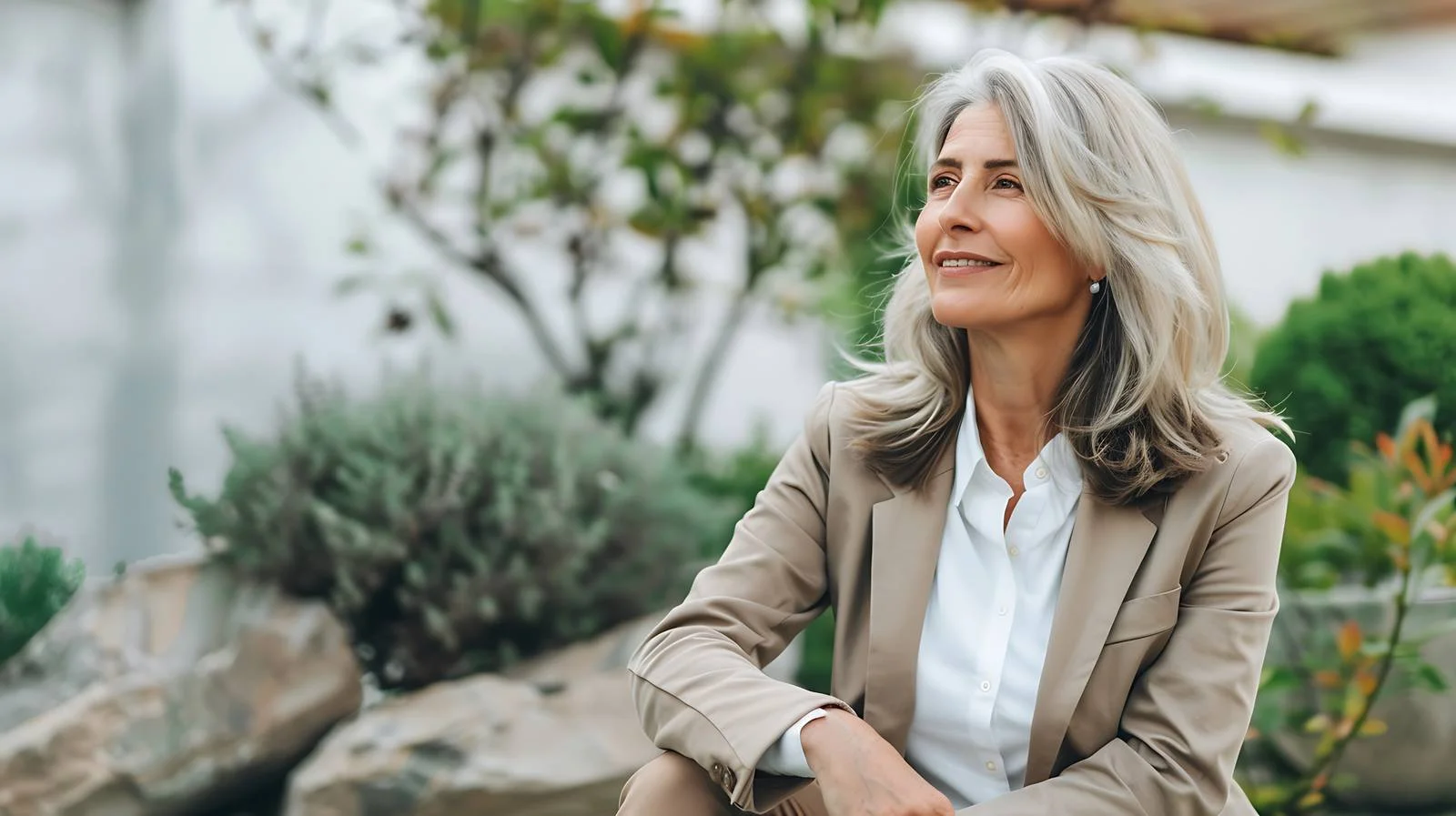 Senior Businesswoman Outdoors Smiling — free download from Dotvec