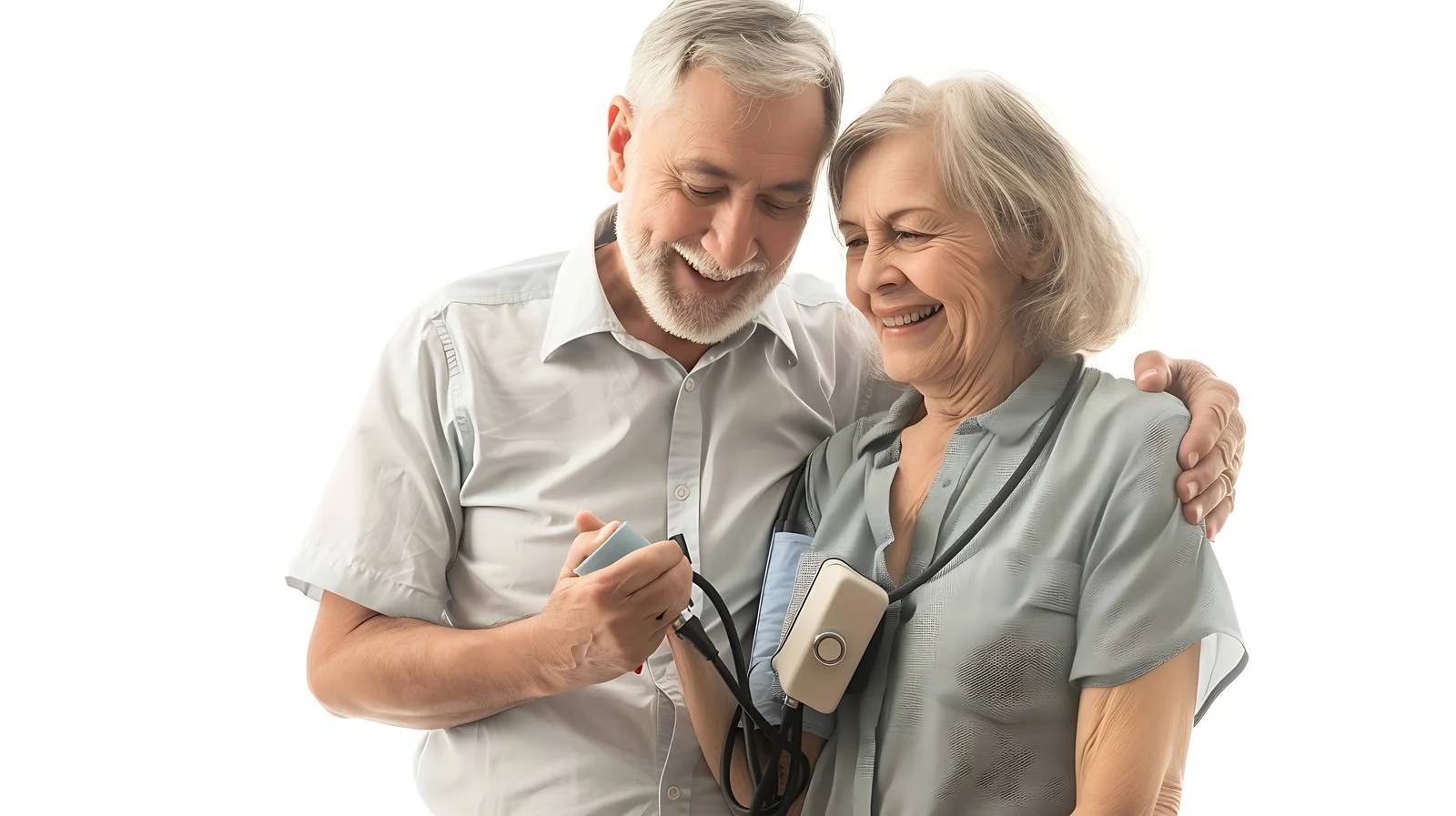 Elderly Couple Checking Blood Pressure Together — free download from Dotvec