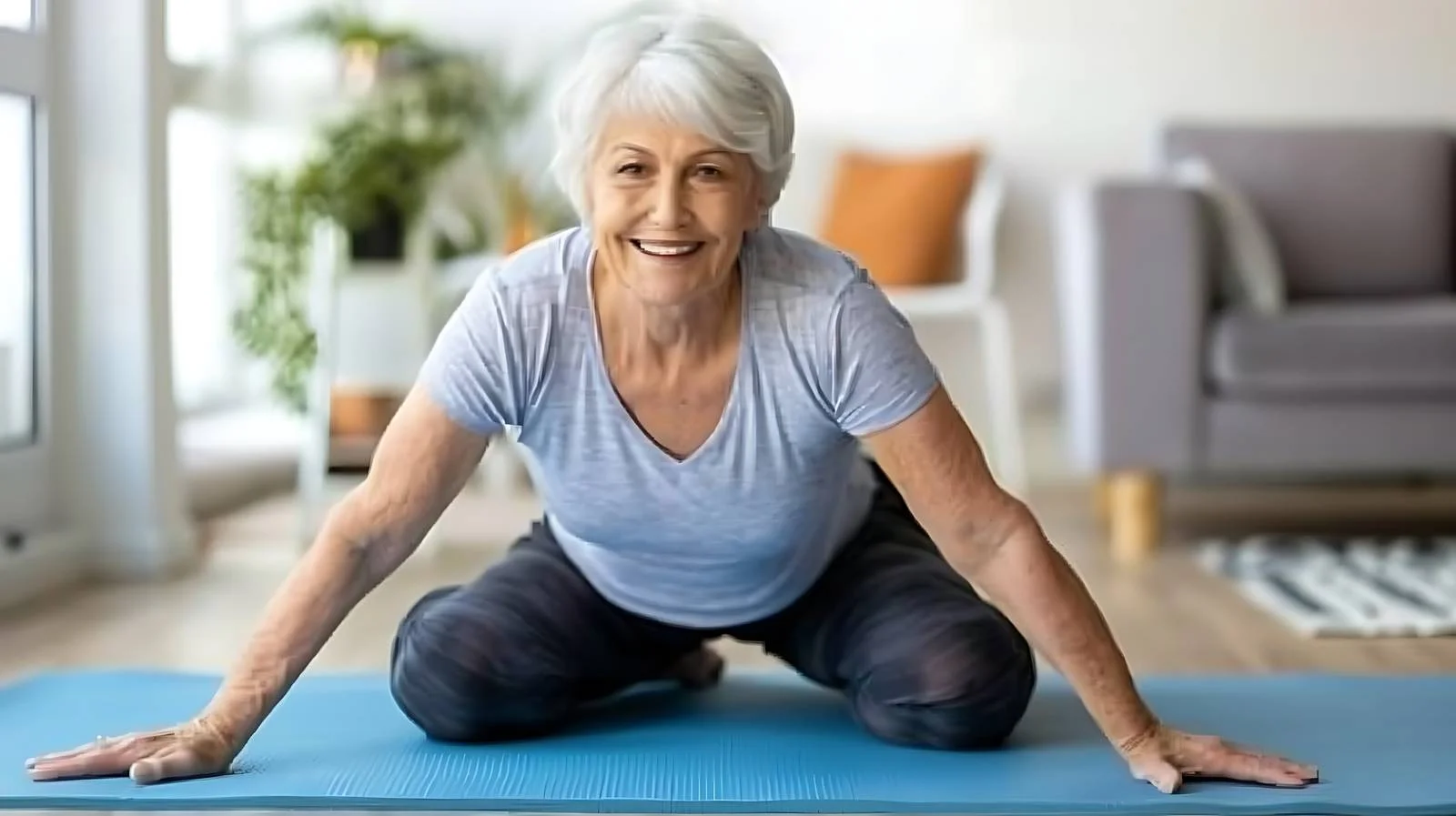 Active Senior Woman Exercise at Home — free download from Dotvec