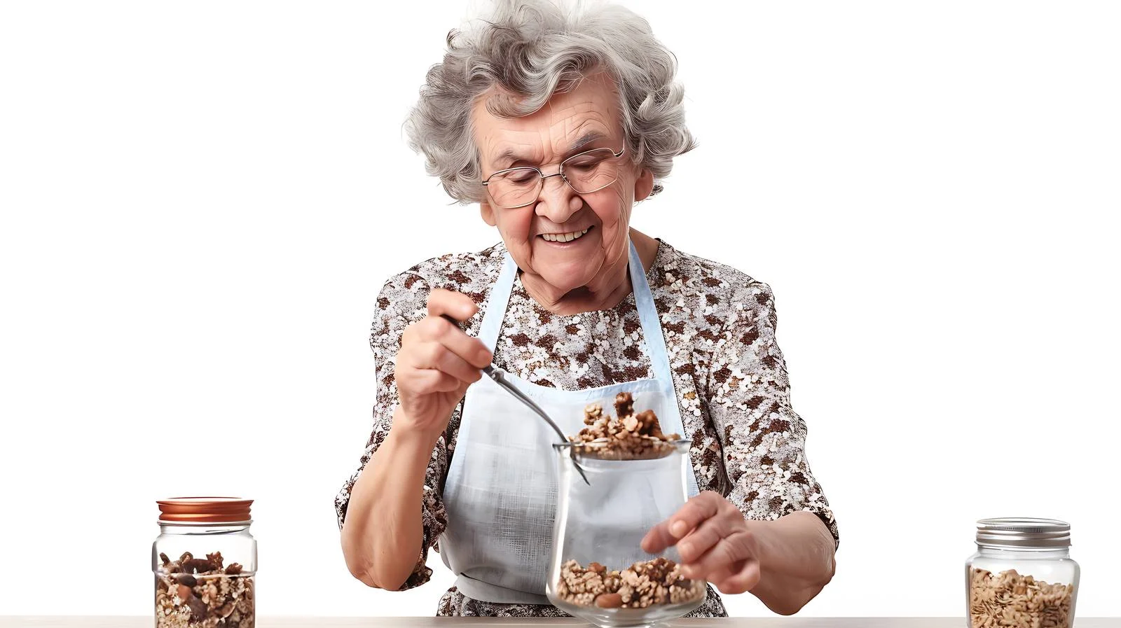 Joyful Senior Making Granola — free download from Dotvec