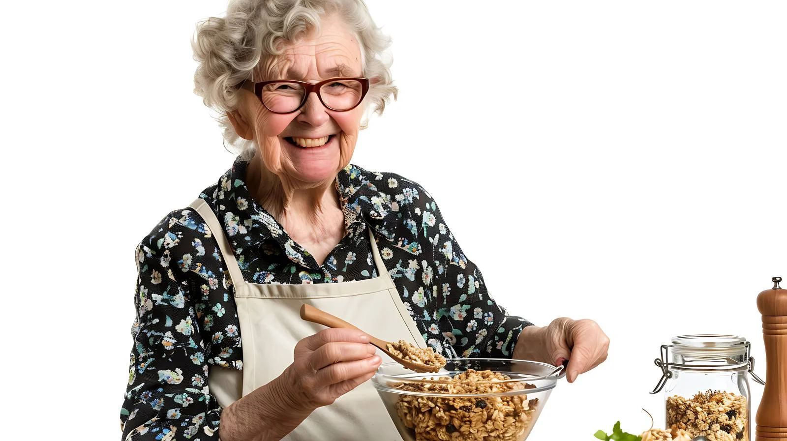 Senior Woman Making Granola — free download from Dotvec