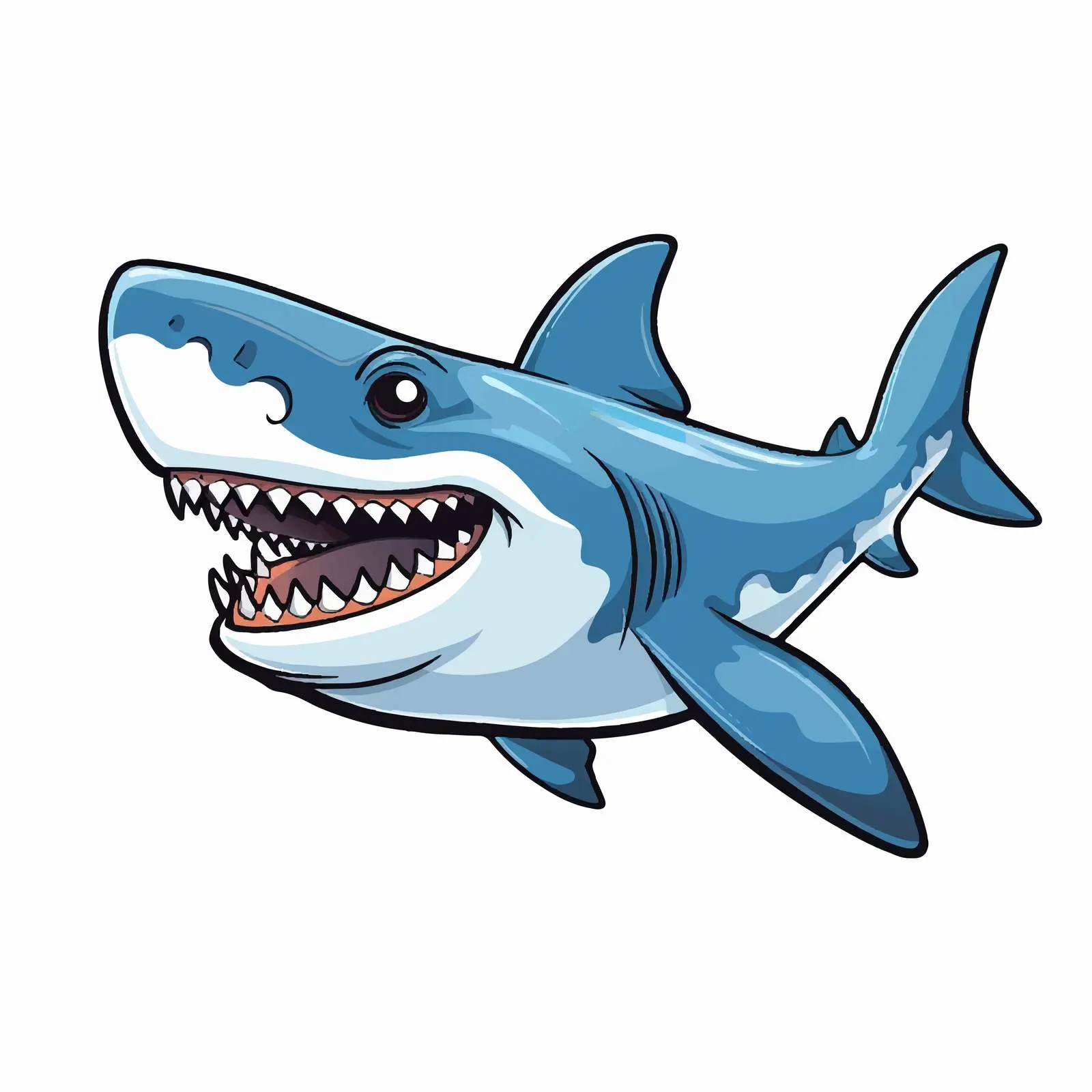 Smiling Shark Cartoon Sticker Illustration Vector — free download from Dotvec