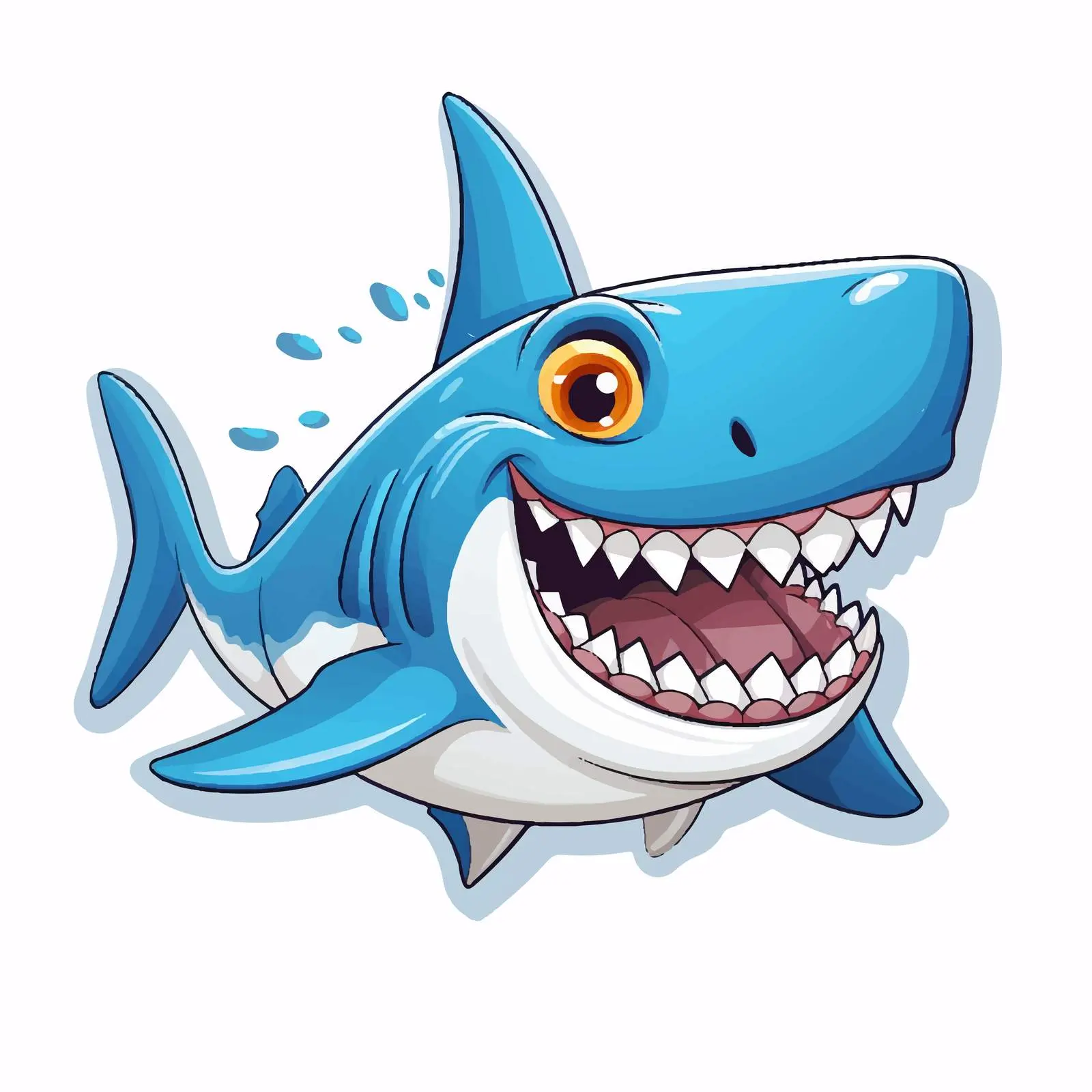 Smiling Shark Cartoon Sticker Illustration — free download from Dotvec